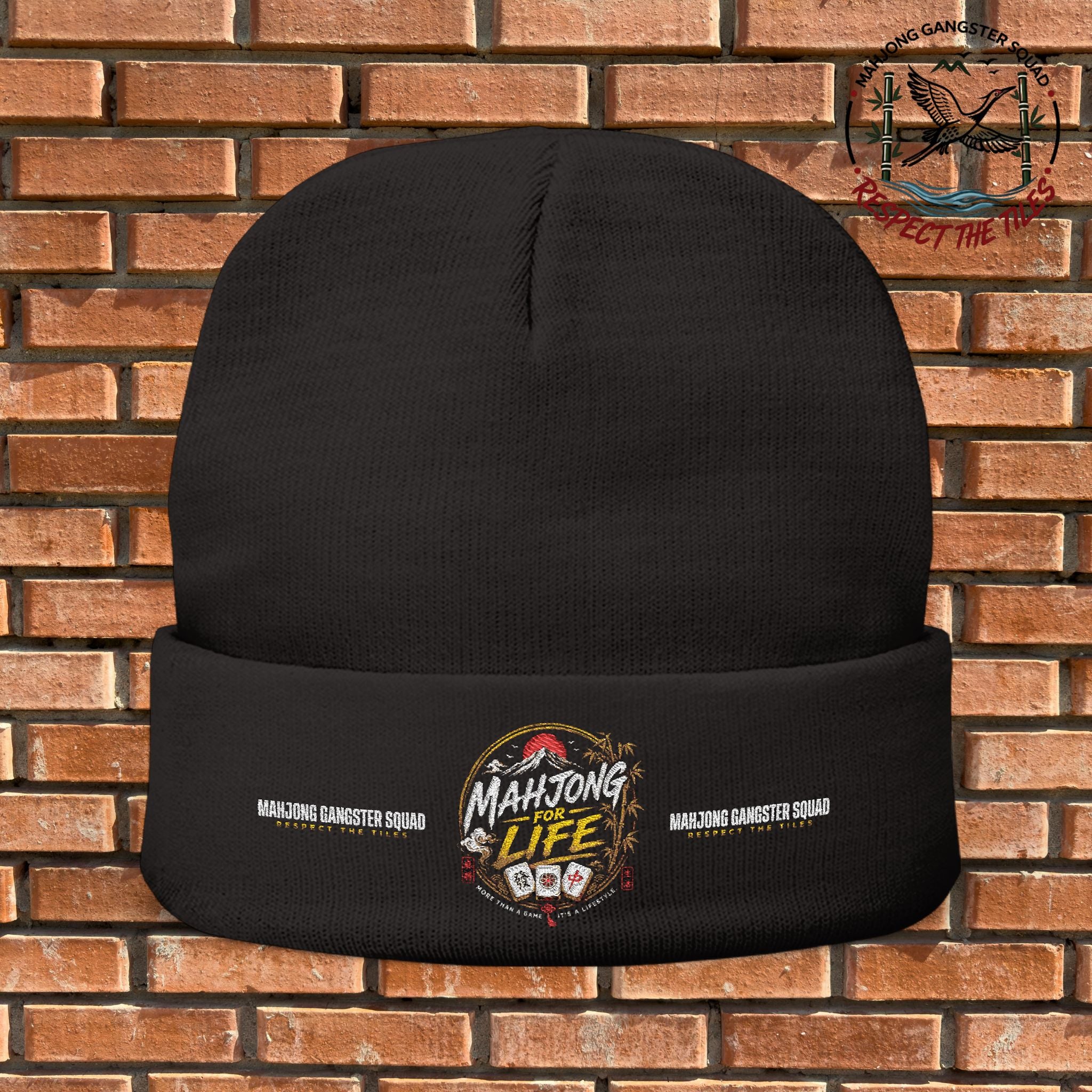 Mahjong Gangster Squad — "Mahjong for Life" Embroidered Beanie