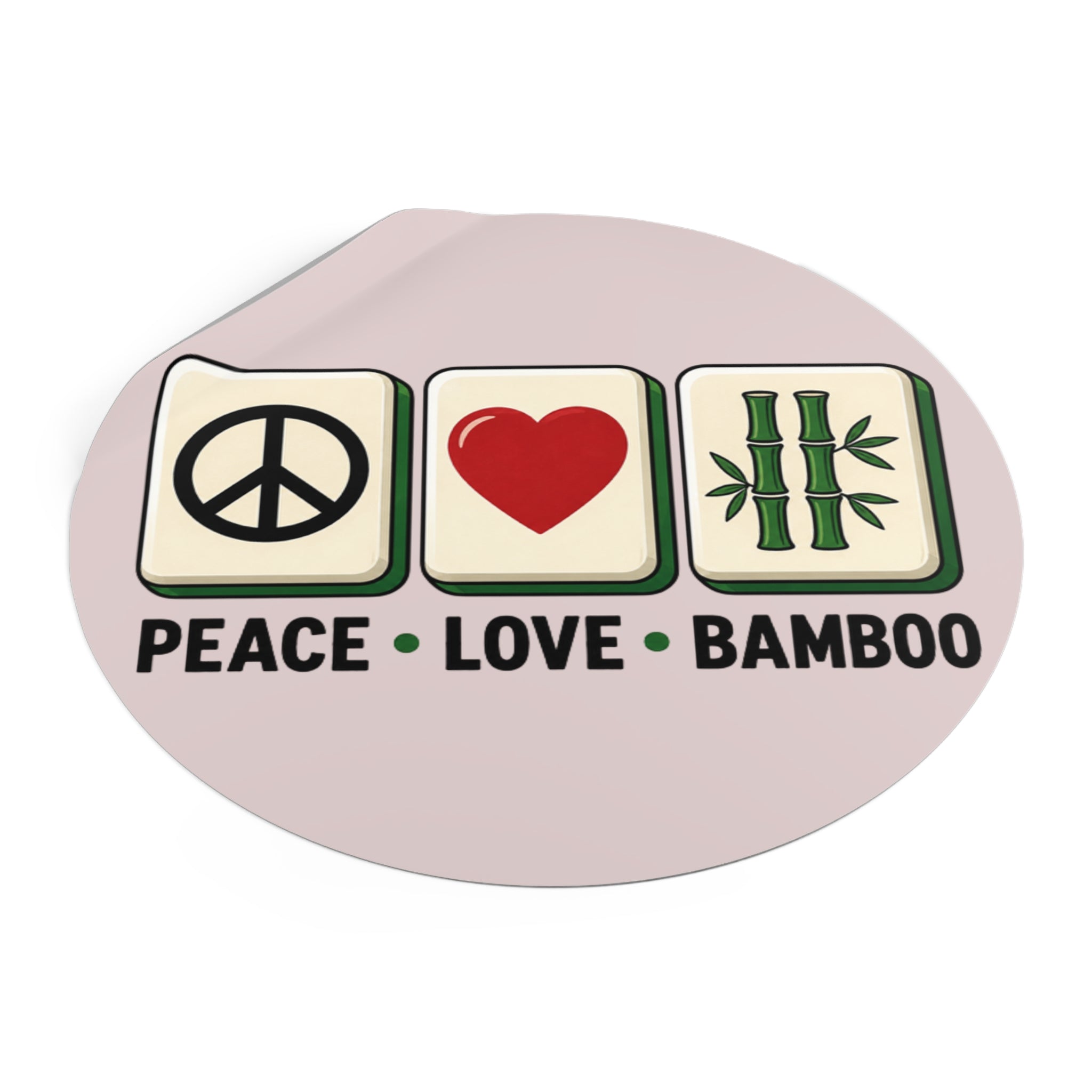 Mahjong Gangster Squad - "Peace Love Bamboo" Round Vinyl Sticker