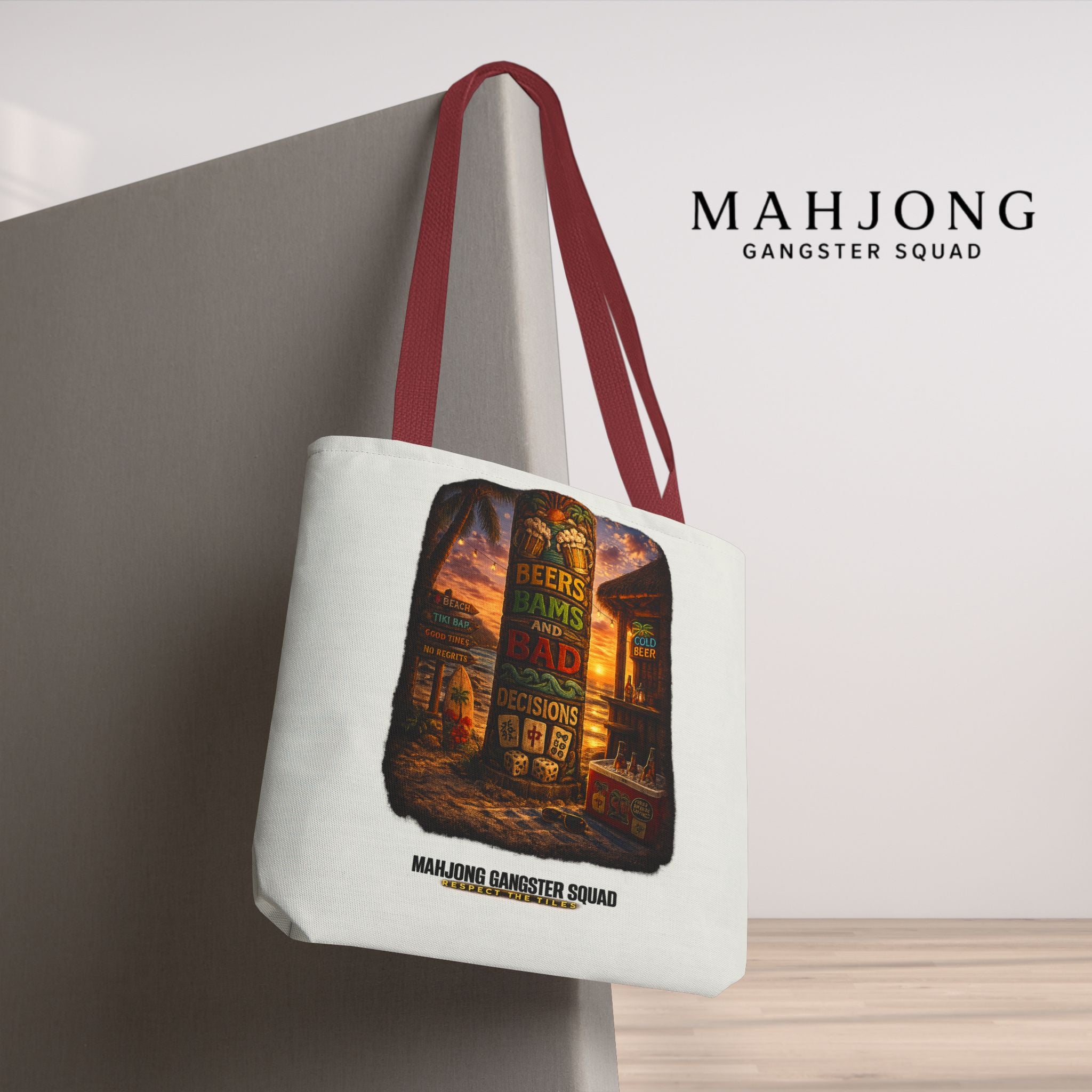 MahJong Gangster Squad - "Beer, Bams and Bad Decisions" Tote Bag