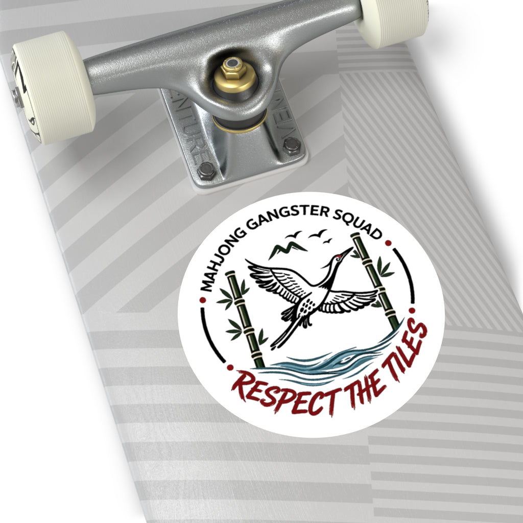 Mahjong Gangster Squad "Respect the Tiles” Round Vinyl Sticker