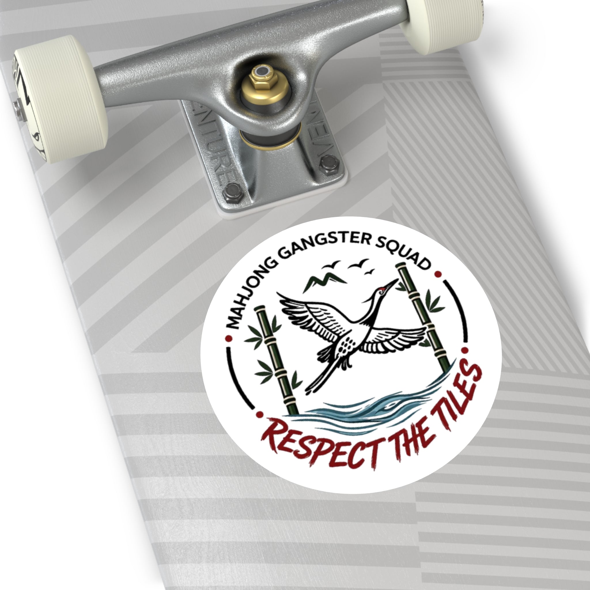 Mahjong Gangster Squad "Respect the Tiles” Round Vinyl Sticker