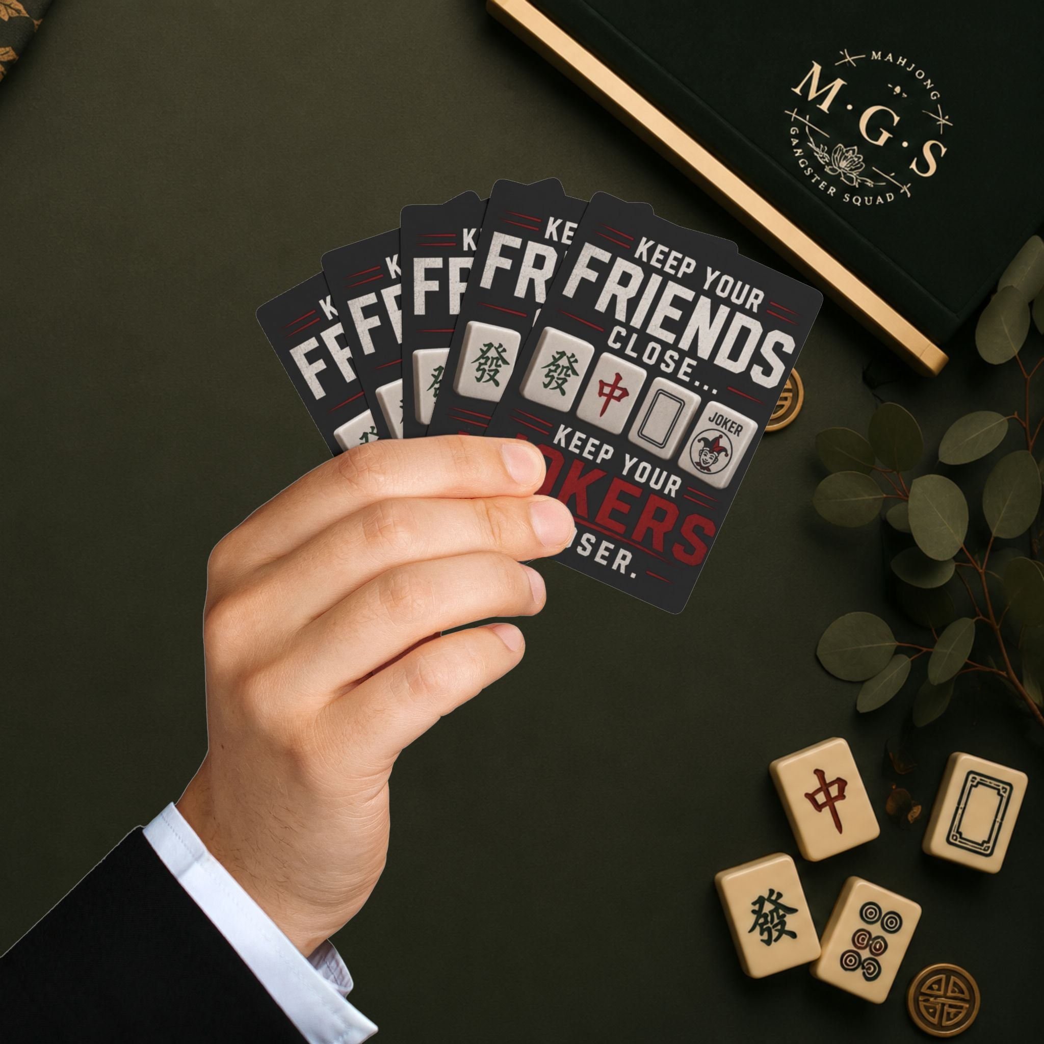 "Keep Your Friends Close" Playing Cards — Classic Ace Spade Deck