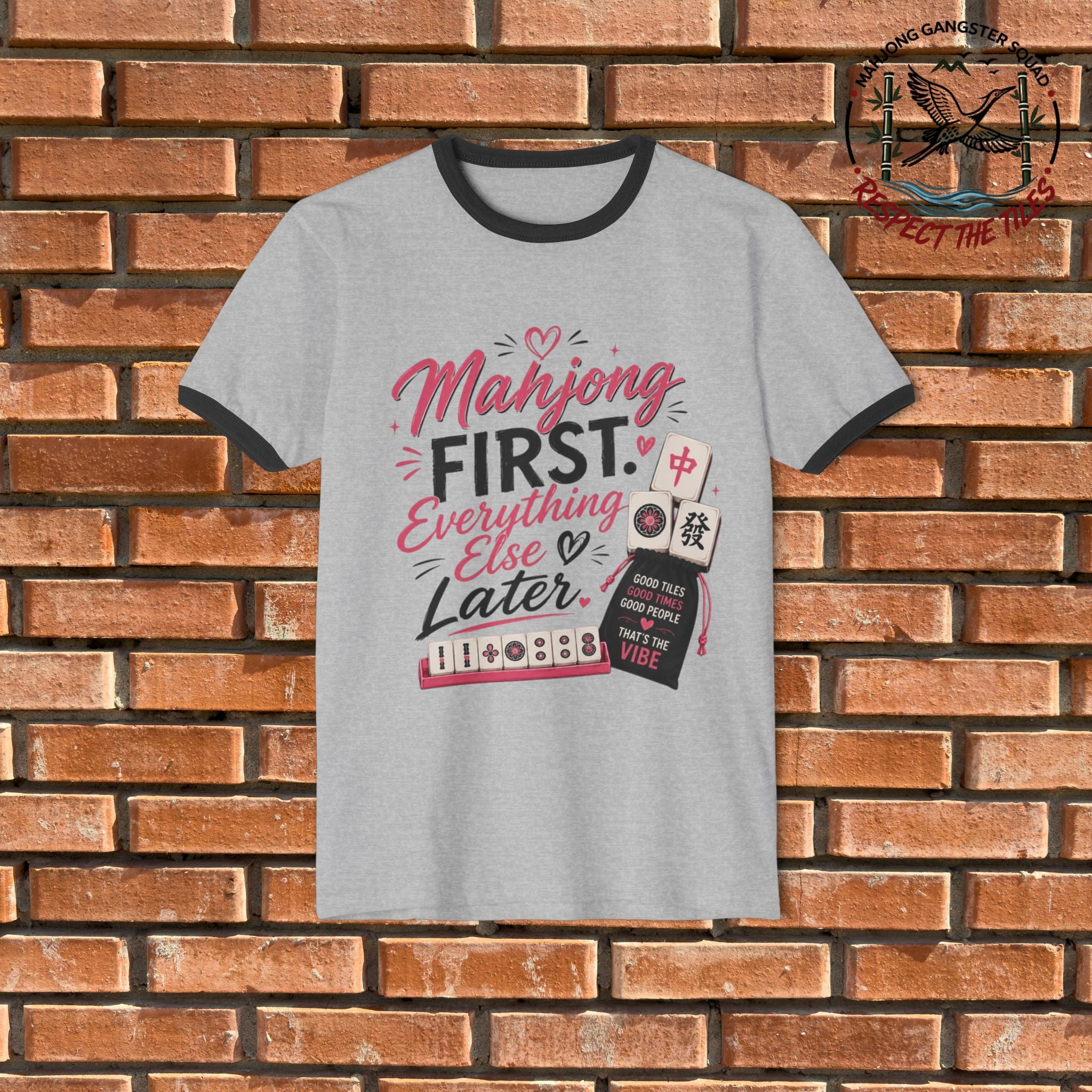 Mahjong Gangster Squad - "Mahjong First" Graphic Ring Tee