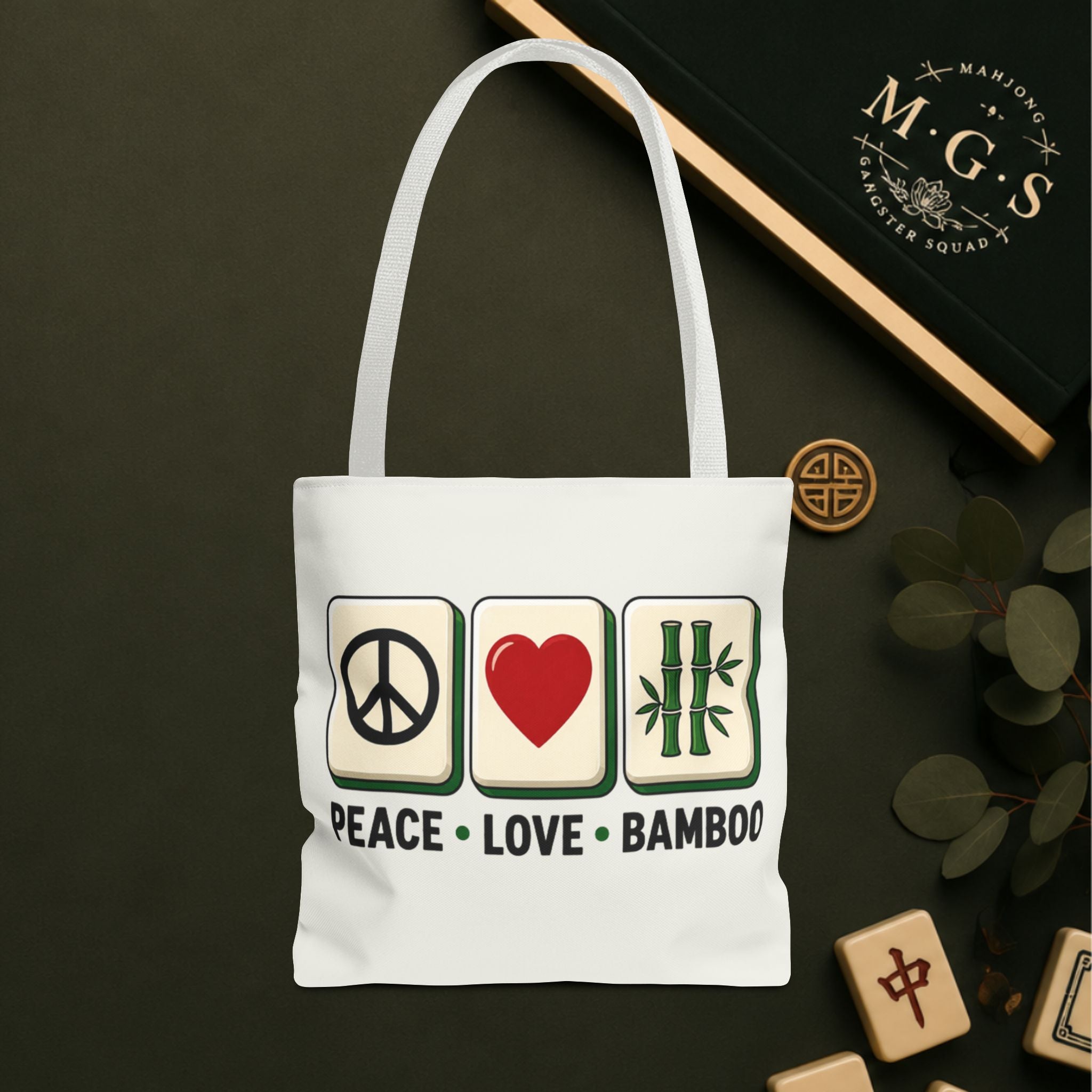 MahJong Gangster Squad - "Peace Love Bamboo" Tote Bag