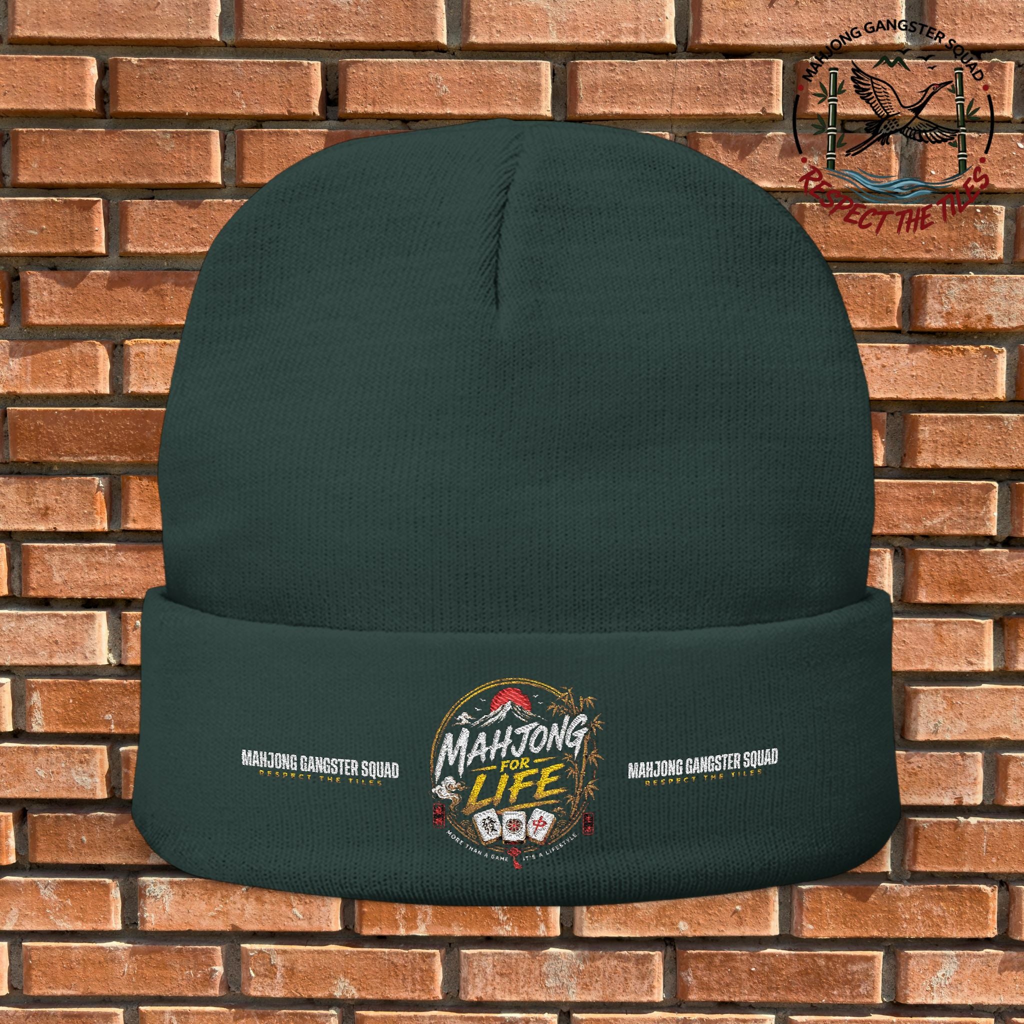 Mahjong Gangster Squad — "Mahjong for Life" Embroidered Beanie
