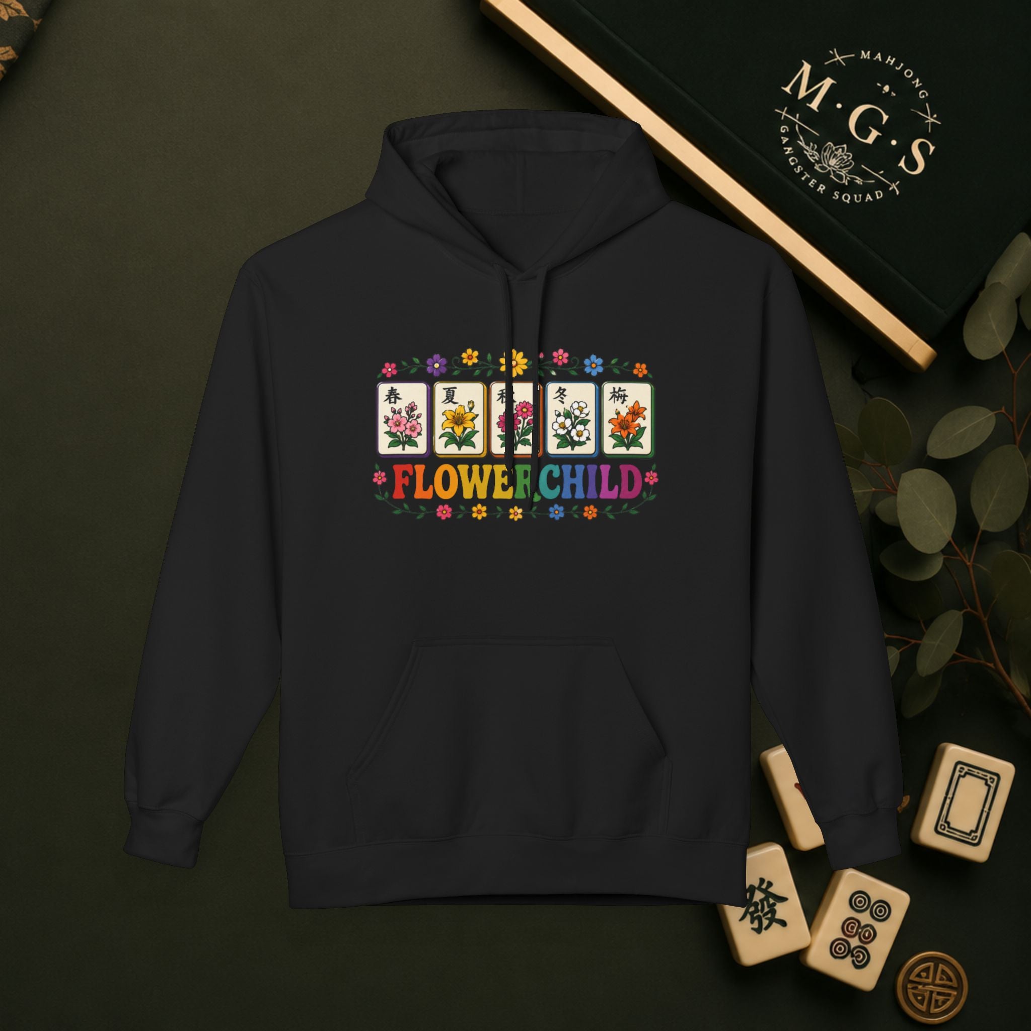 Mahjong Gangster Squad Hoodie — "Flower Child"