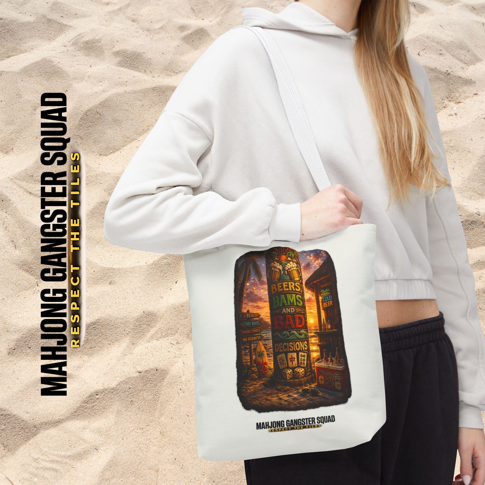 MahJong Gangster Squad - "Beer, Bams and Bad Decisions" Tote Bag