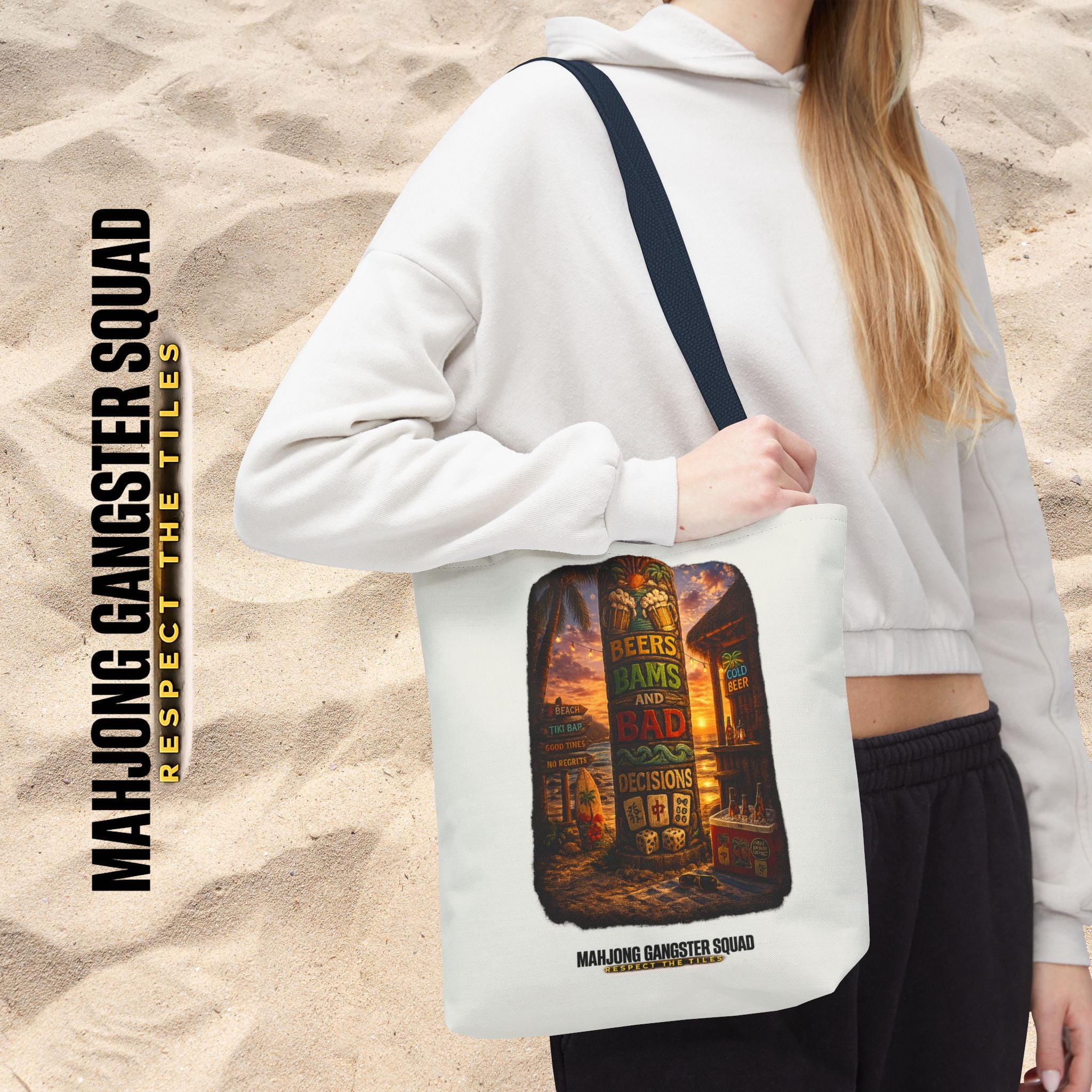 MahJong Gangster Squad - "Beer, Bams and Bad Decisions" Tote Bag