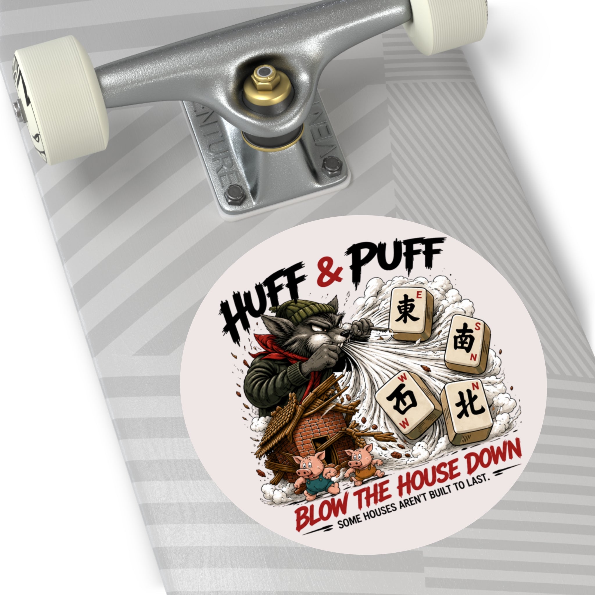 Mahjong Gangster Squad: "Blow the House Down” Round Vinyl Sticker
