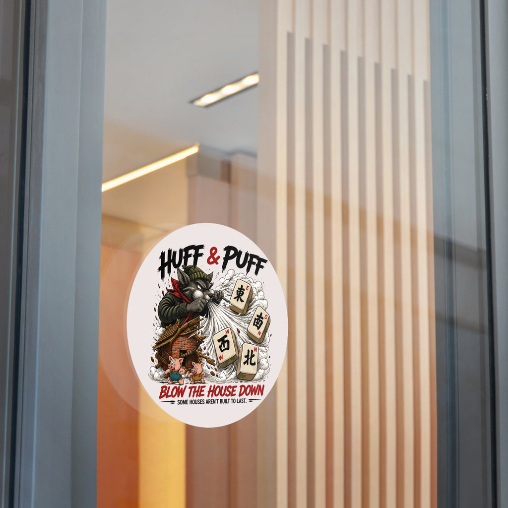 Mahjong Gangster Squad: "Blow the House Down” Round Vinyl Sticker