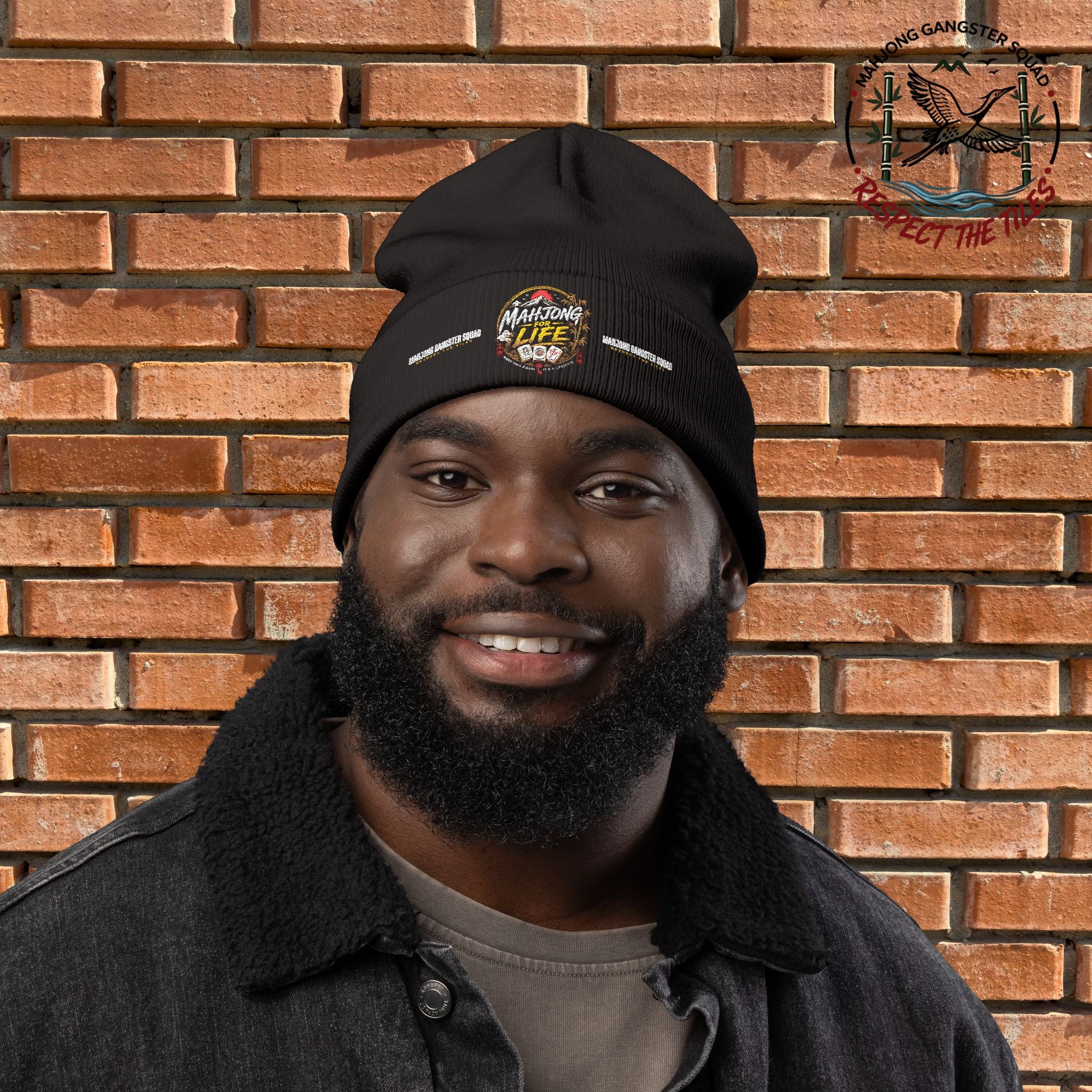 Mahjong Gangster Squad — "Mahjong for Life" Embroidered Beanie