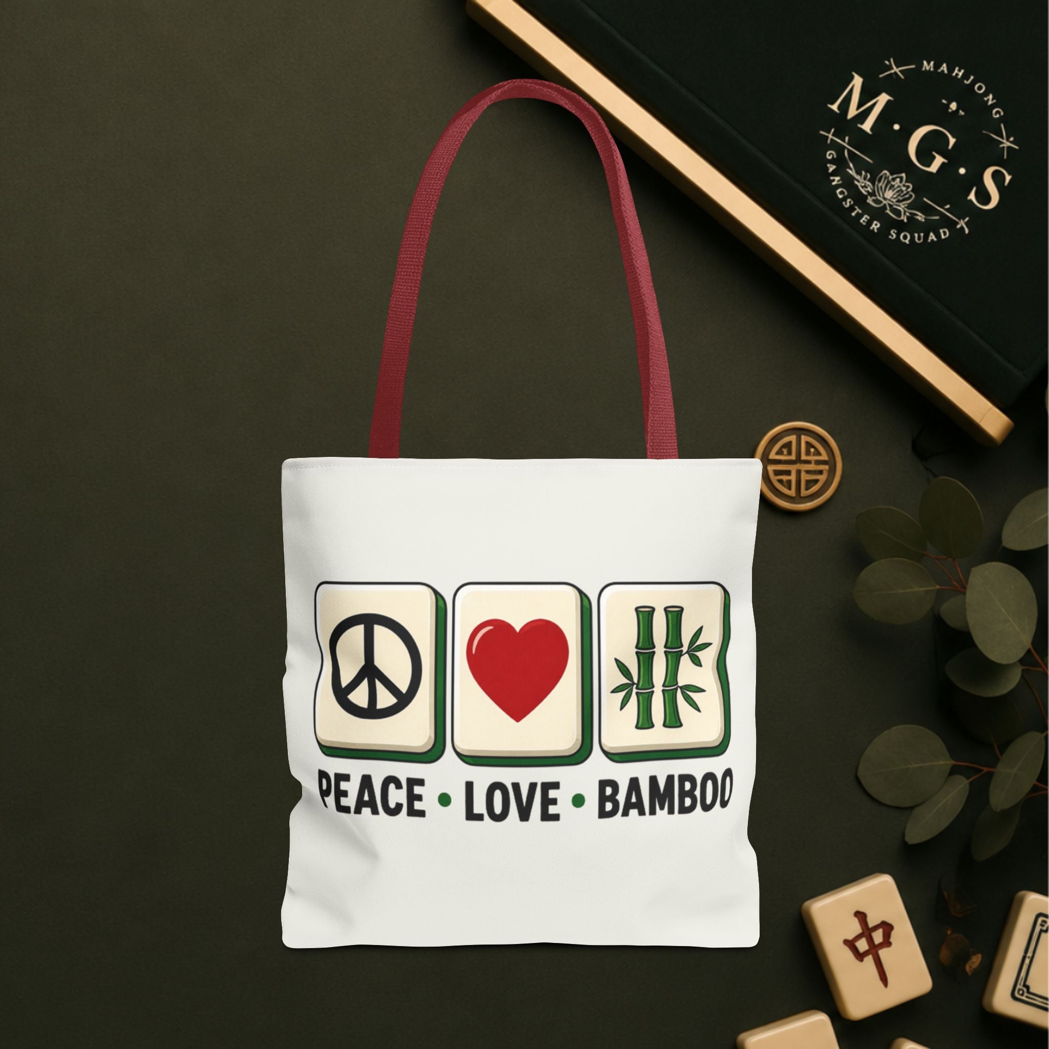 MahJong Gangster Squad - "Peace Love Bamboo" Tote Bag