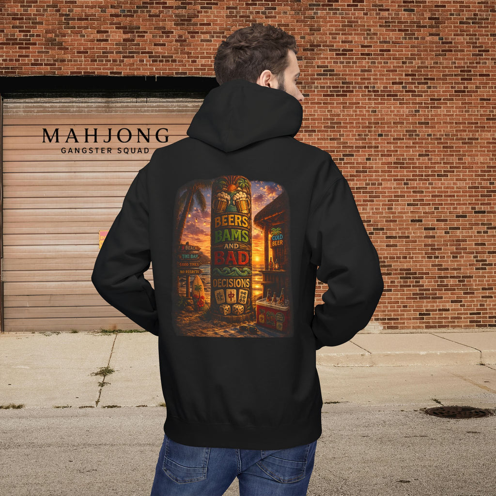 Mahjong Gangster Squad Hoodie — “Bams, Beers & Bad Decisions”