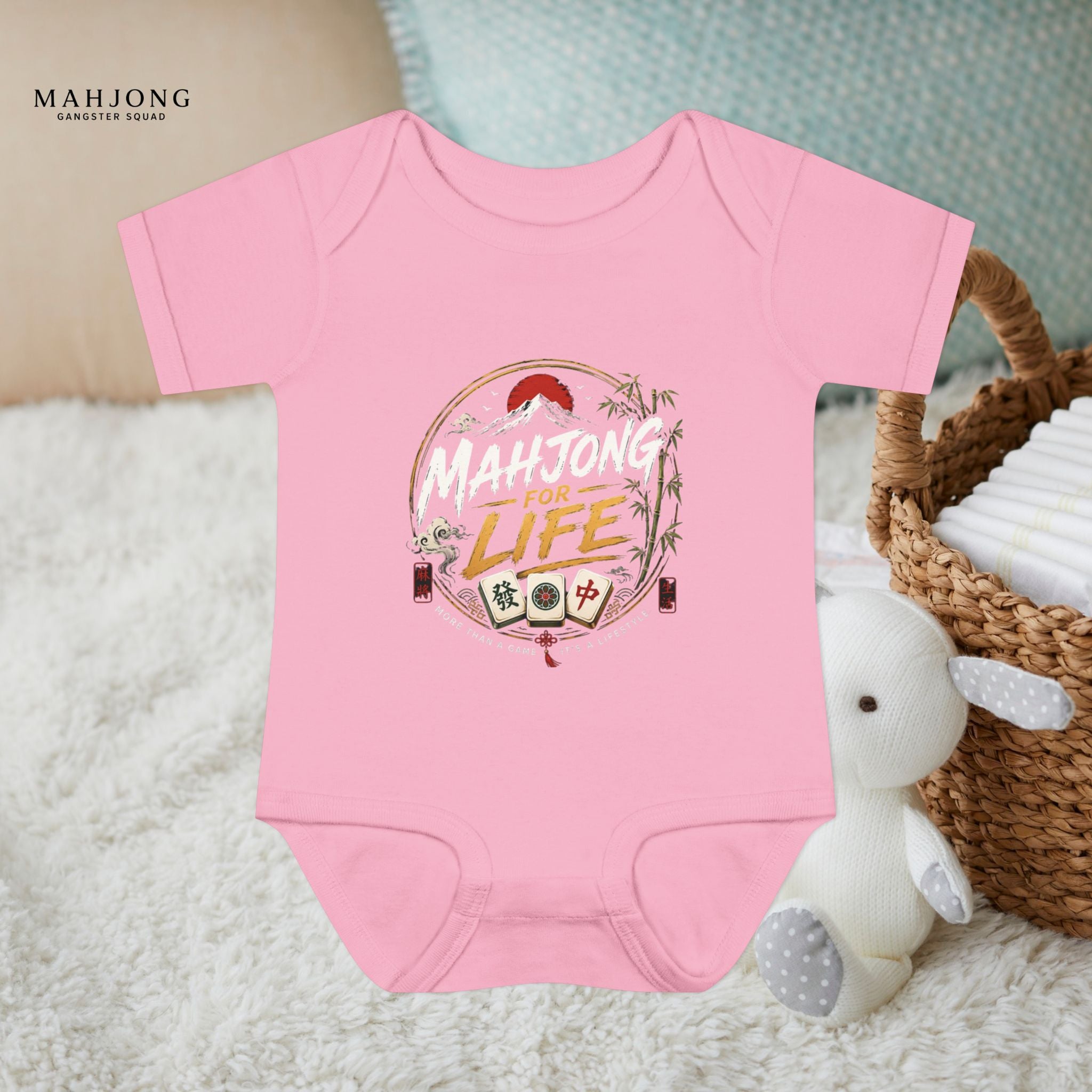 Mahjong Gangster Squad - "Mahjong for Life" Baby Onesie