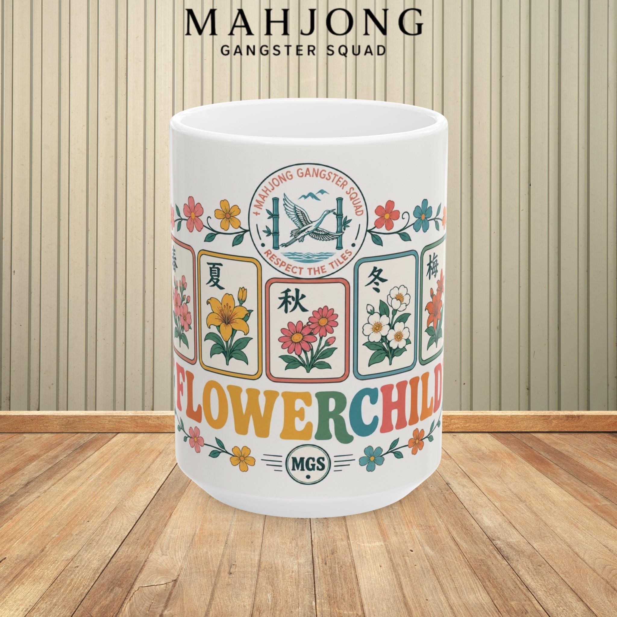 Mahjong Gangster Squad – "Flower Child" Ceramic Coffee Cup