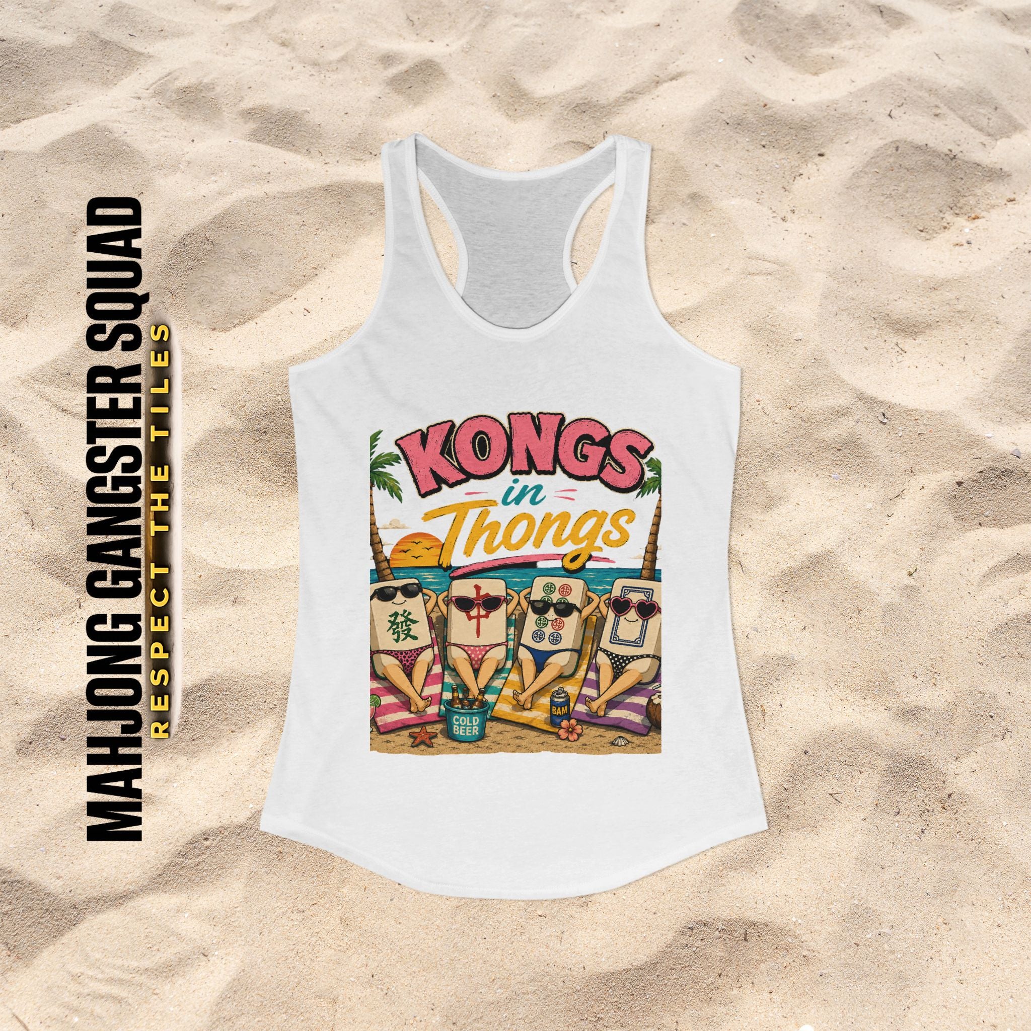 Mahjong Gangster Squad - "Kongs in Thongs" Racerback Tank Top