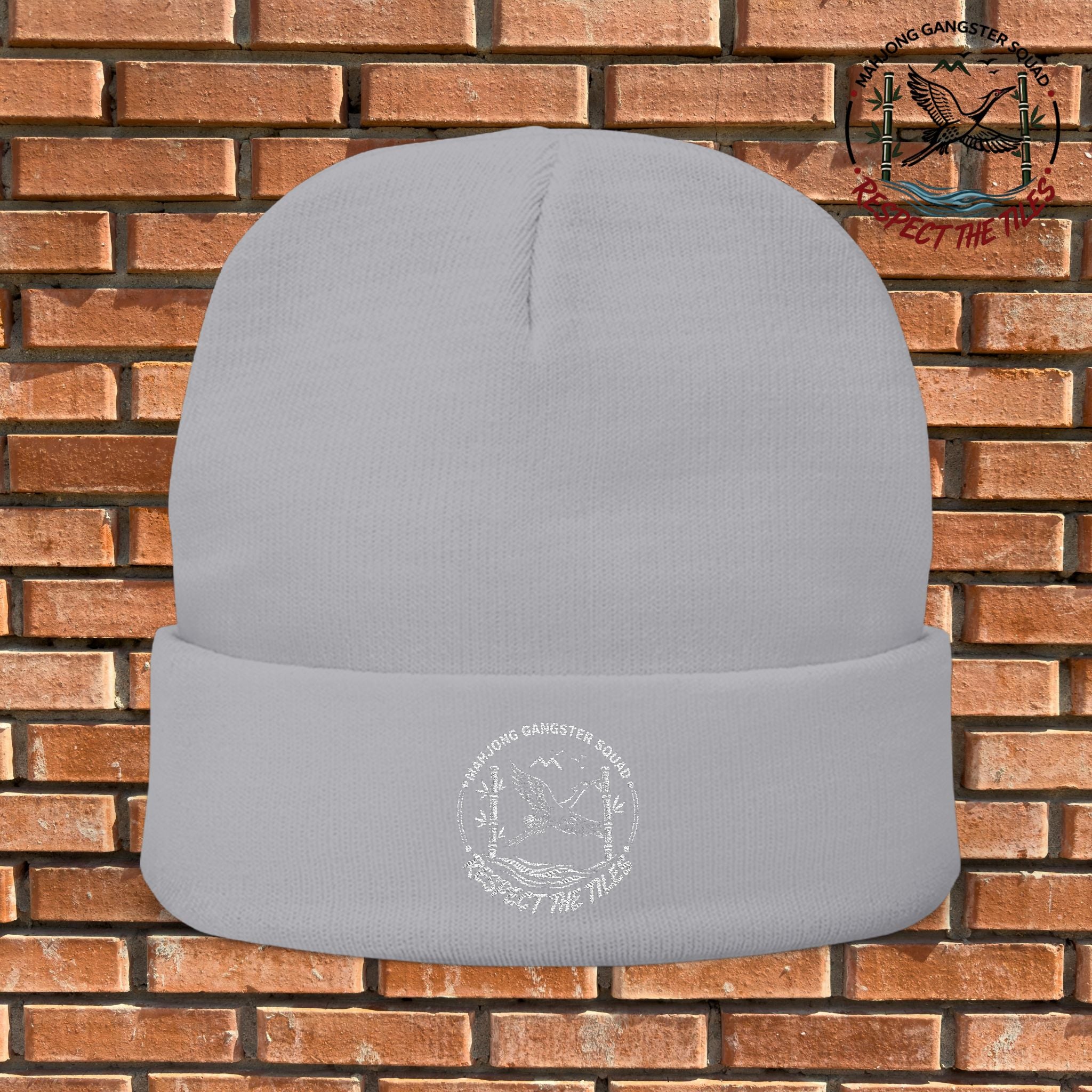 Mahjong Gangster Squad — "Respect the Tiles: Crane" Embroidered Beanie