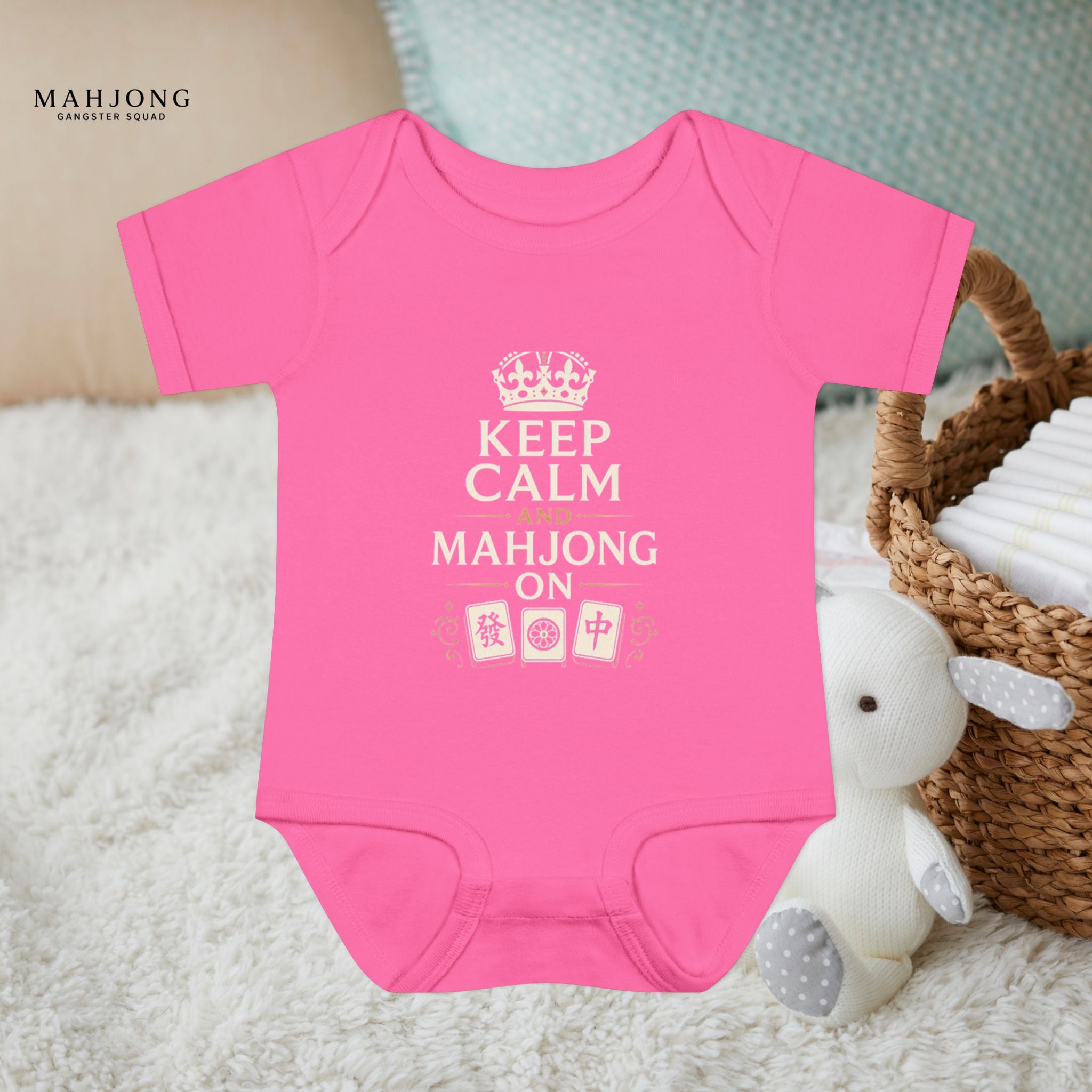 Mahjong Gangster Squad - "Keep Calm" Baby Onesie
