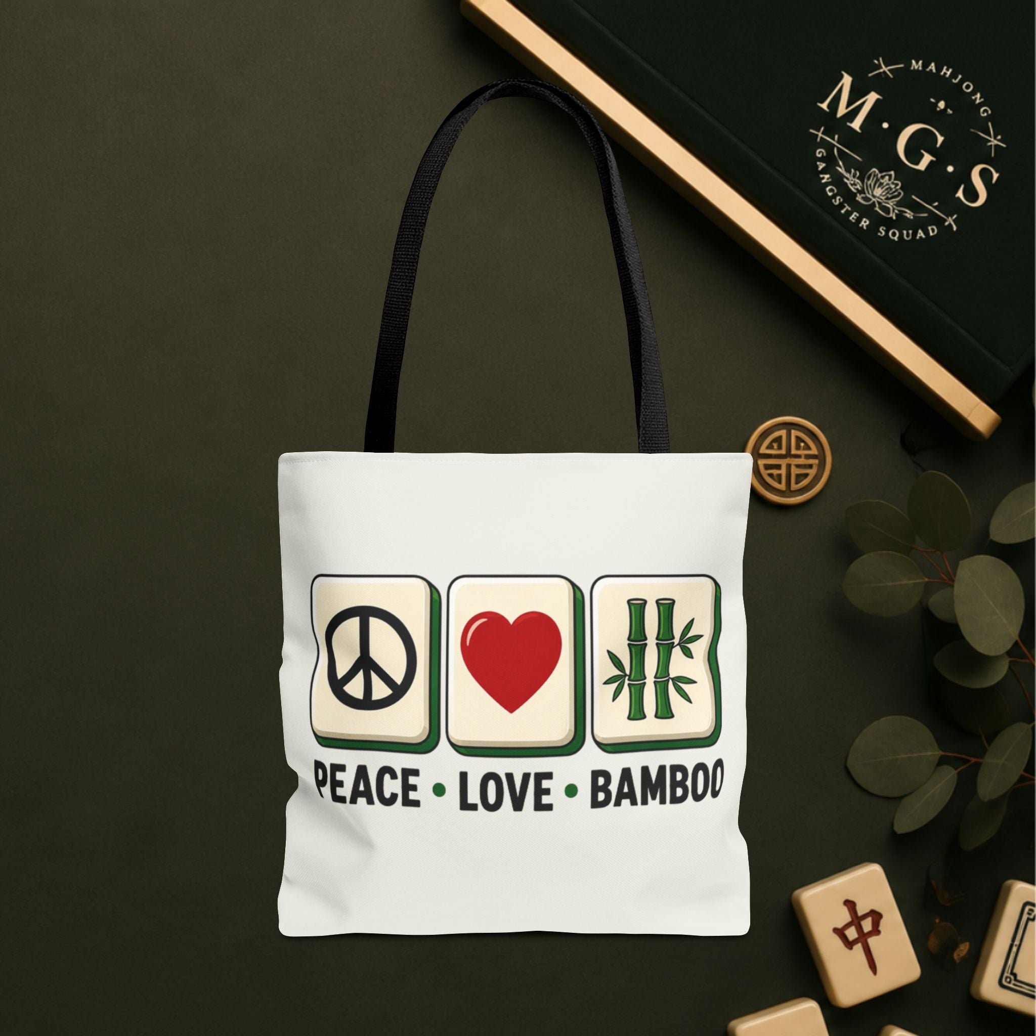 MahJong Gangster Squad - "Peace Love Bamboo" Tote Bag
