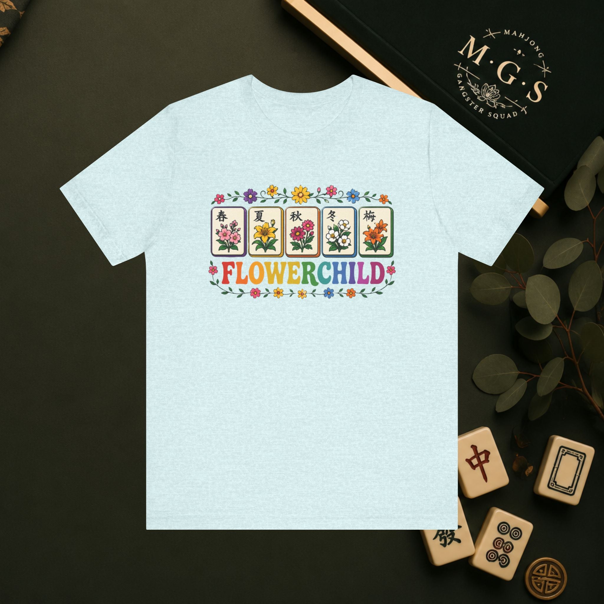 Mahjong Gangster Squad Graphic Tee- "Flower Child"