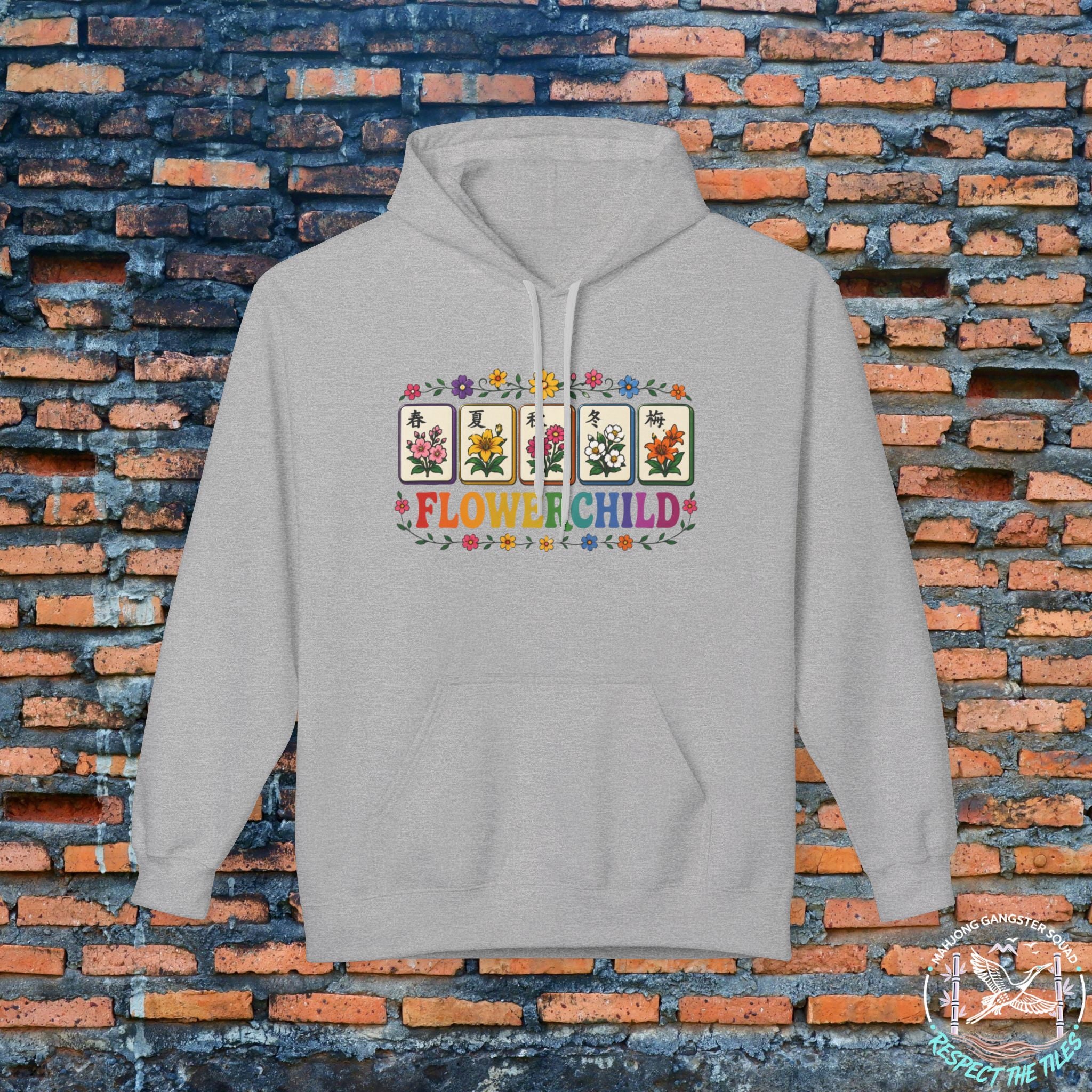 Mahjong Gangster Squad Hoodie — Vintage "Flower Child"