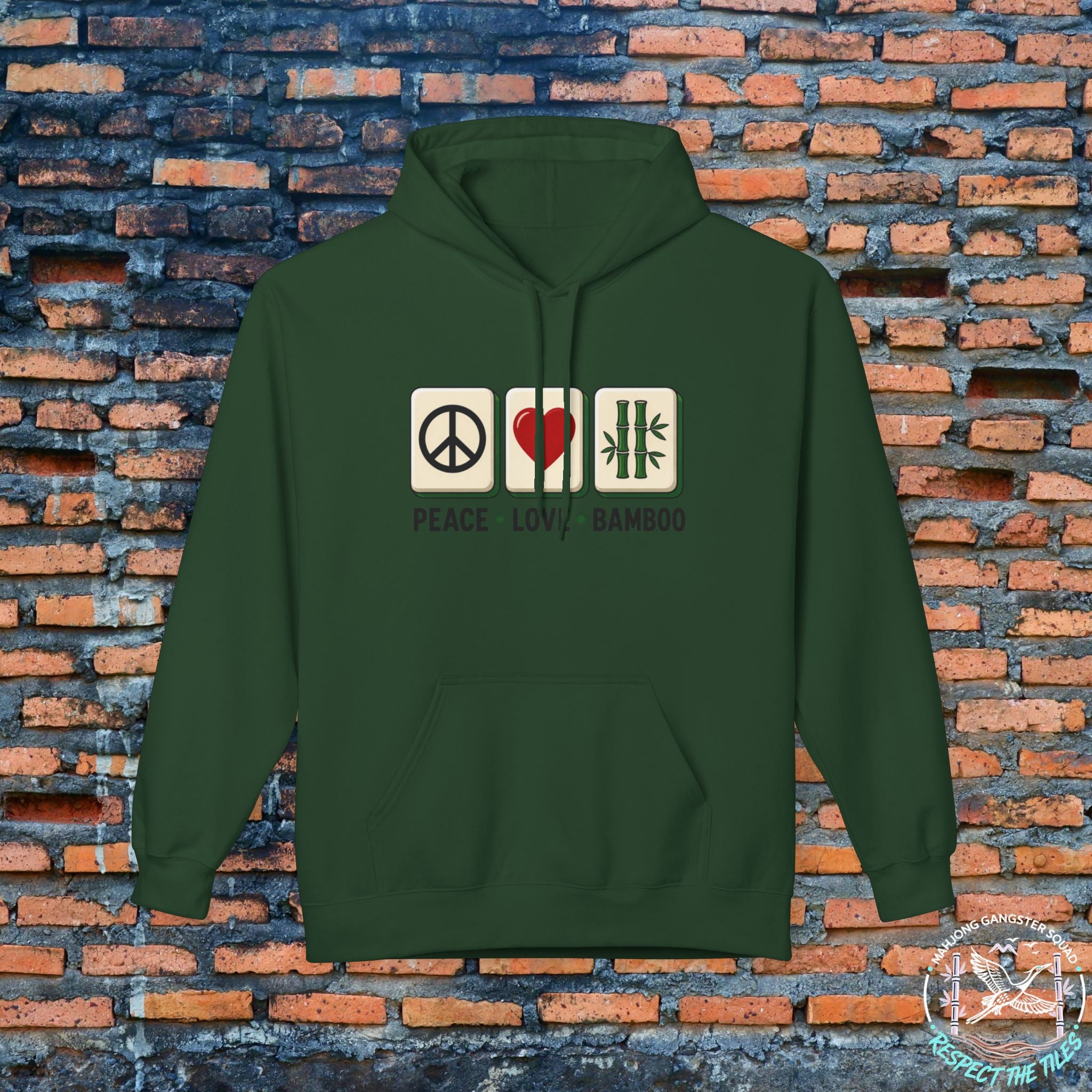Mahjong Gangster Squad — "Peace Love Bamboo" Hoodie