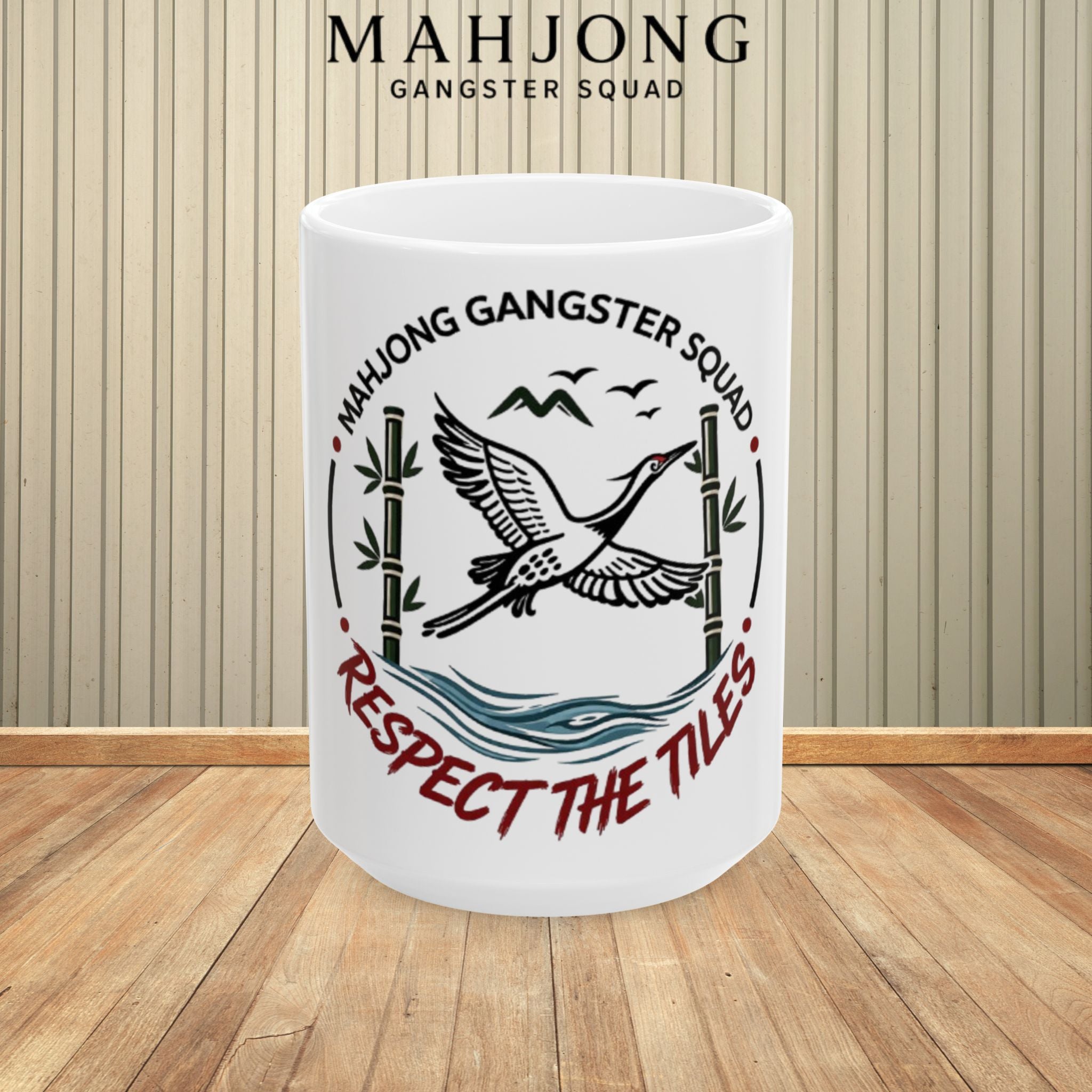 Mahjong Gangster Squad – "Respect the Tiles" Ceramic Coffee Cup