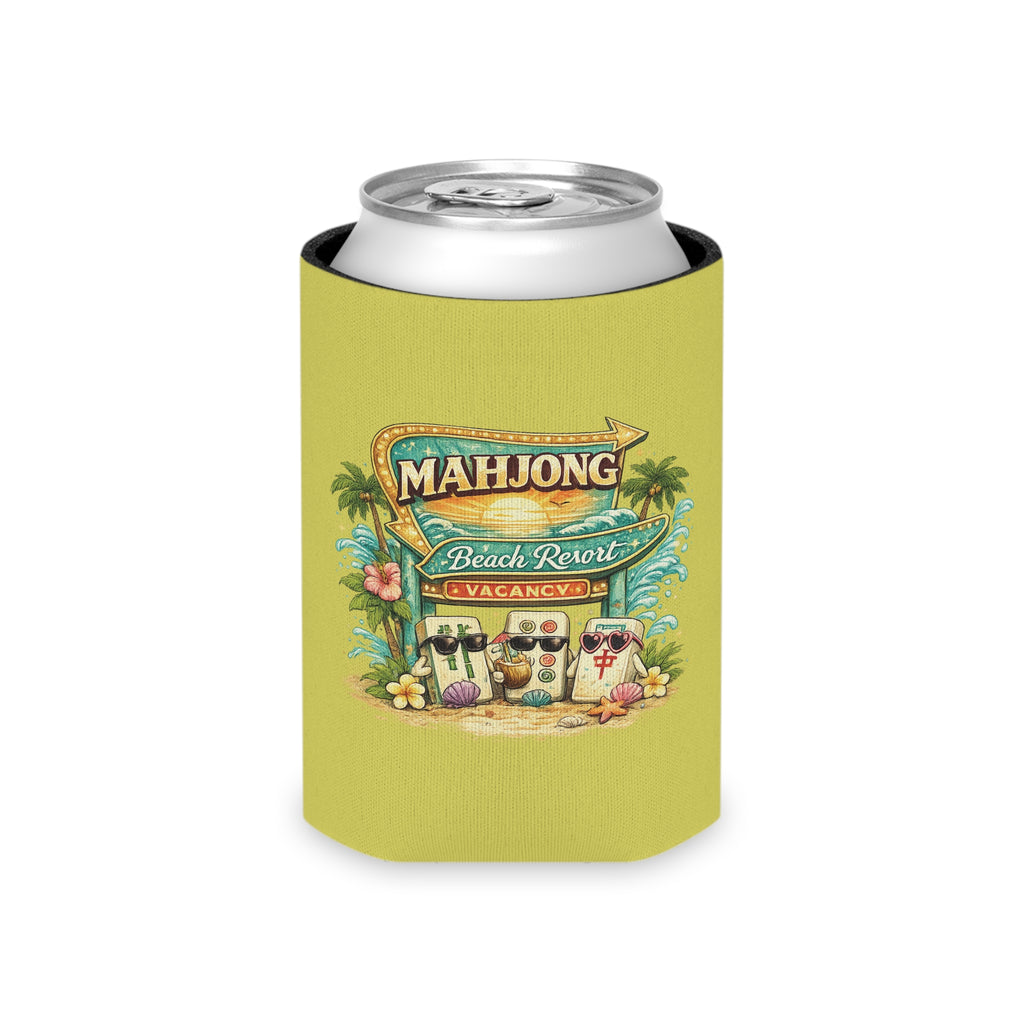 Mahjong Beach Resort Can Cooler — Respect the Tiles Cooler Sleeve