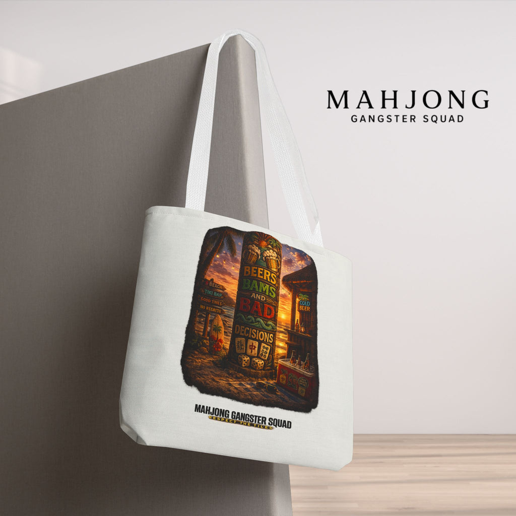 MahJong Gangster Squad - "Beer, Bams and Bad Decisions" Tote Bag