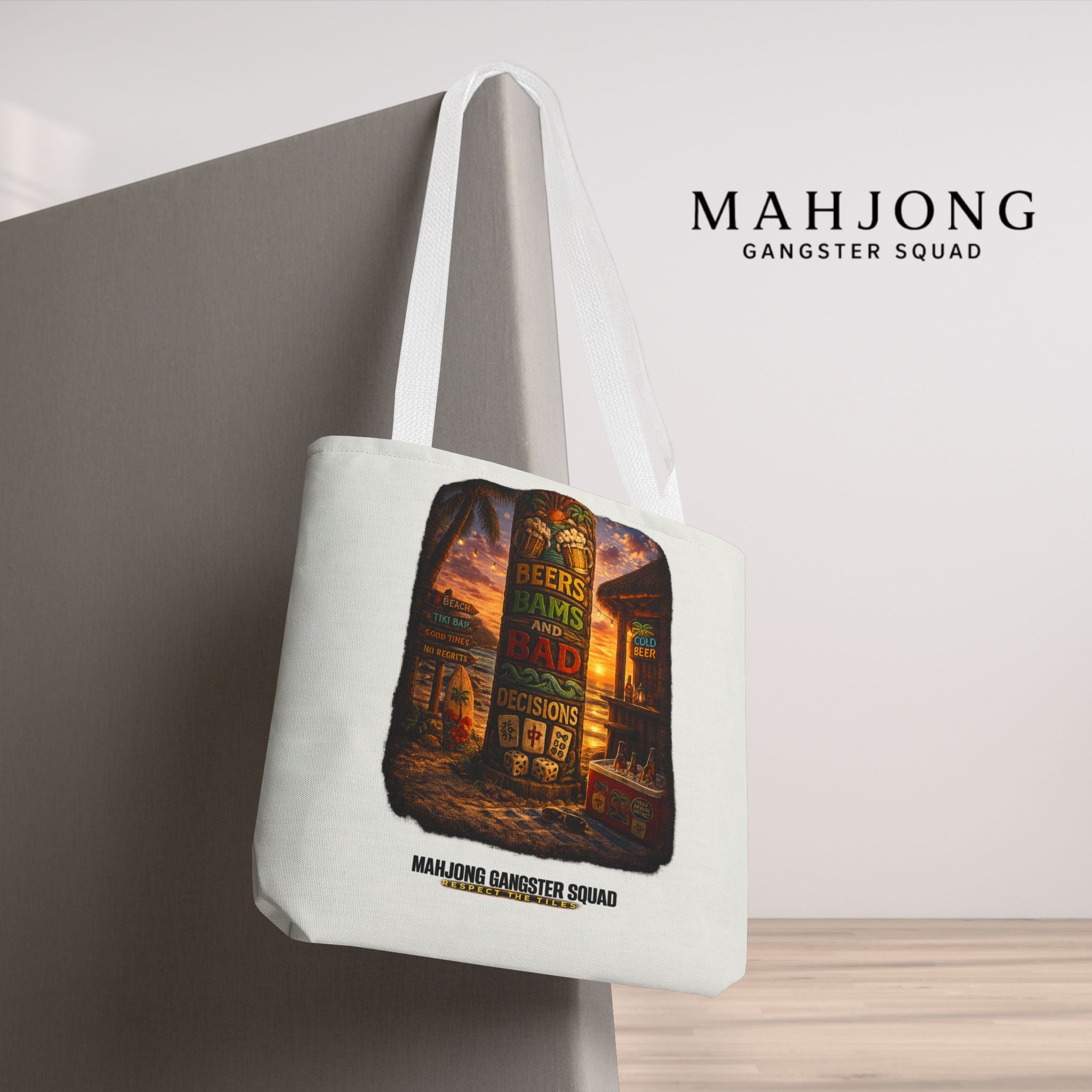 MahJong Gangster Squad - "Beer, Bams and Bad Decisions" Tote Bag