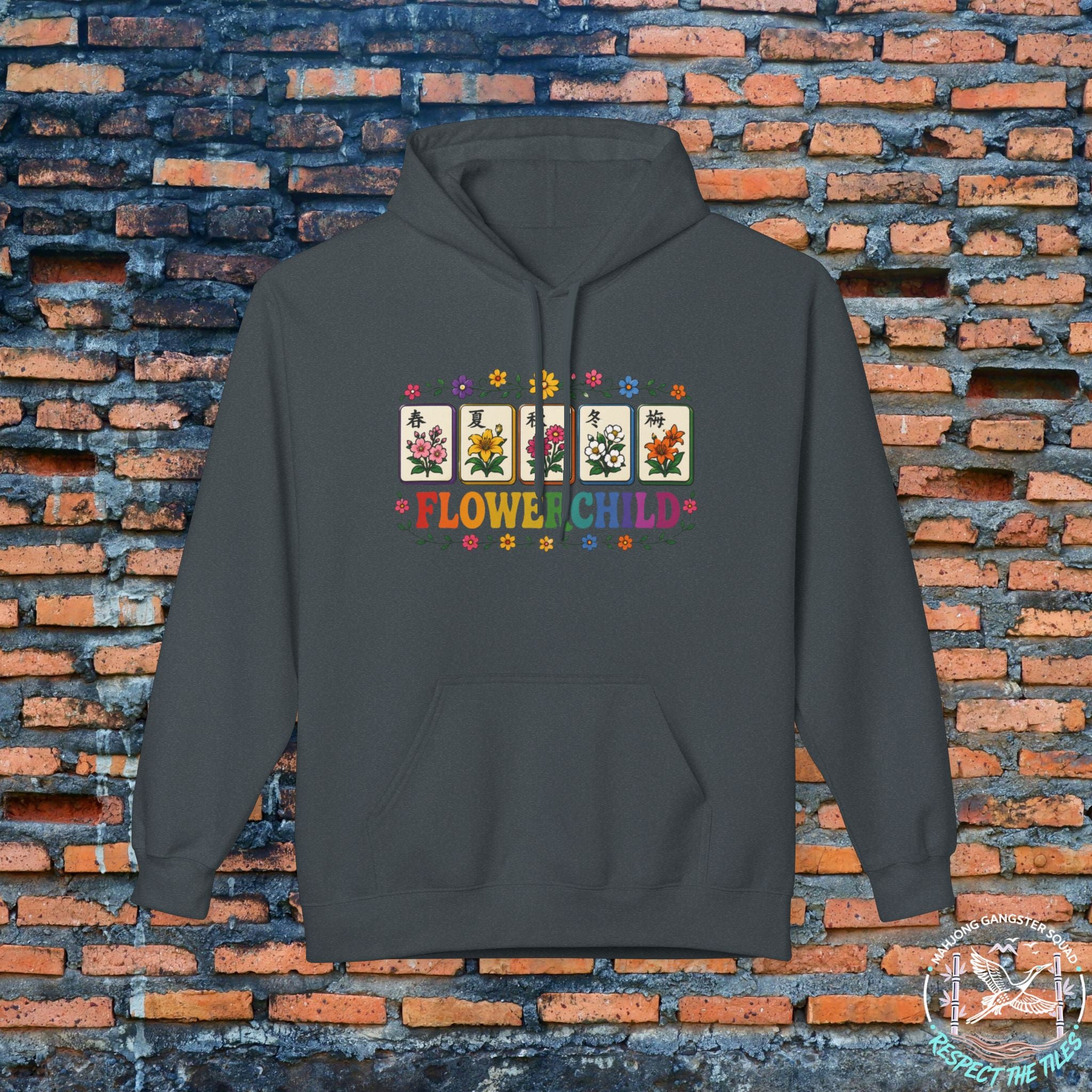 Mahjong Gangster Squad Hoodie — Vintage "Flower Child"