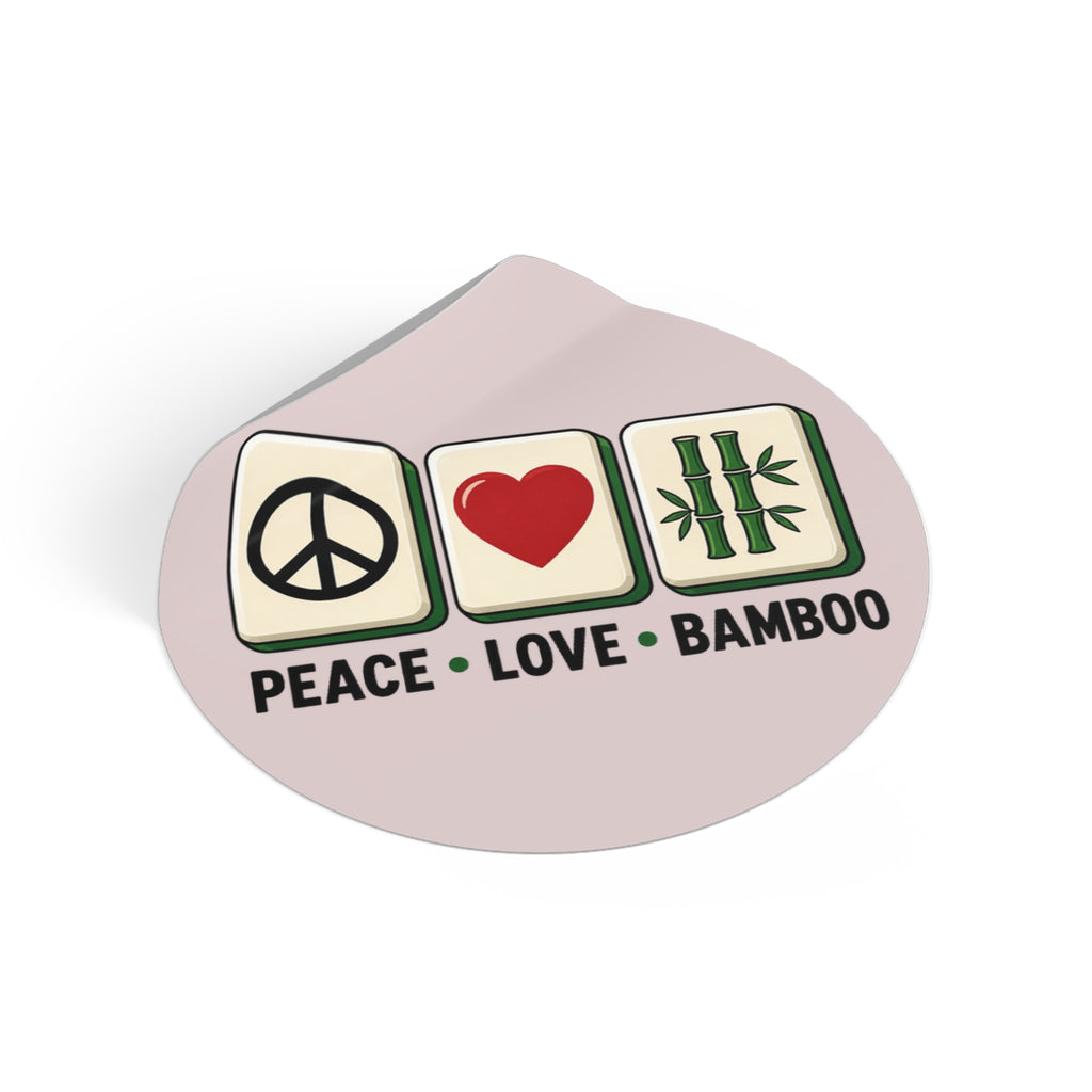 Mahjong Gangster Squad - "Peace Love Bamboo" Round Vinyl Sticker