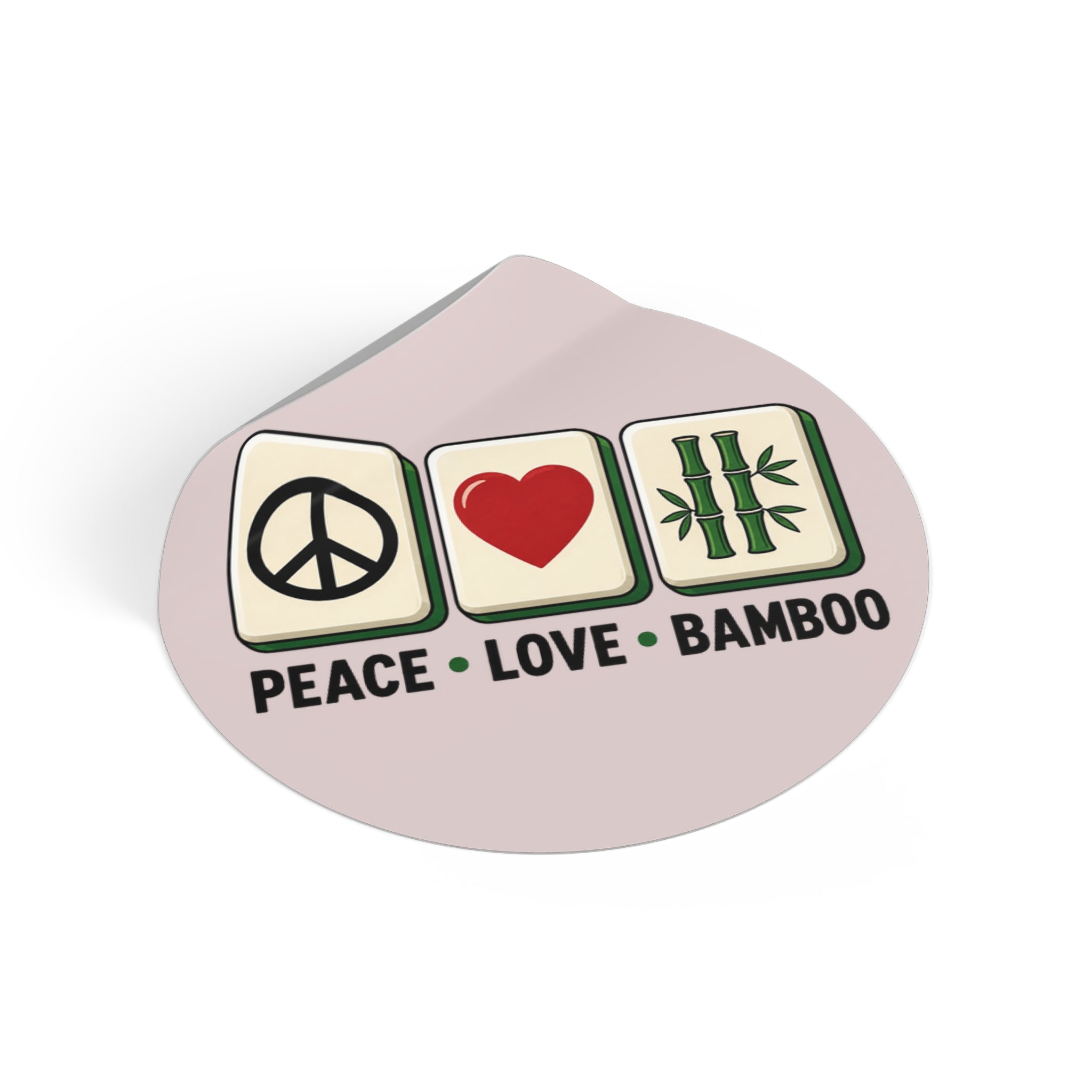 Mahjong Gangster Squad - "Peace Love Bamboo" Round Vinyl Sticker