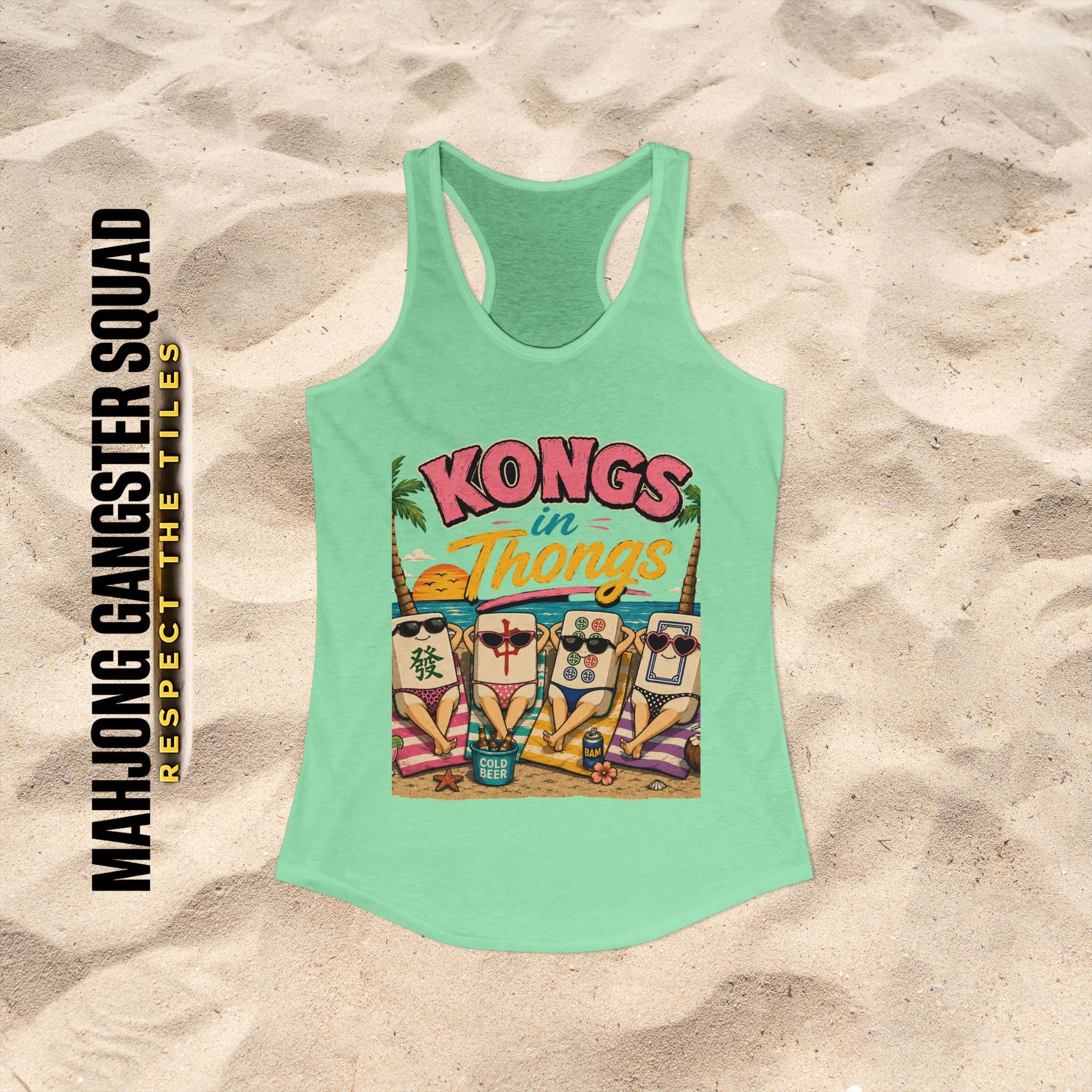 Mahjong Gangster Squad - "Kongs in Thongs" Racerback Tank Top