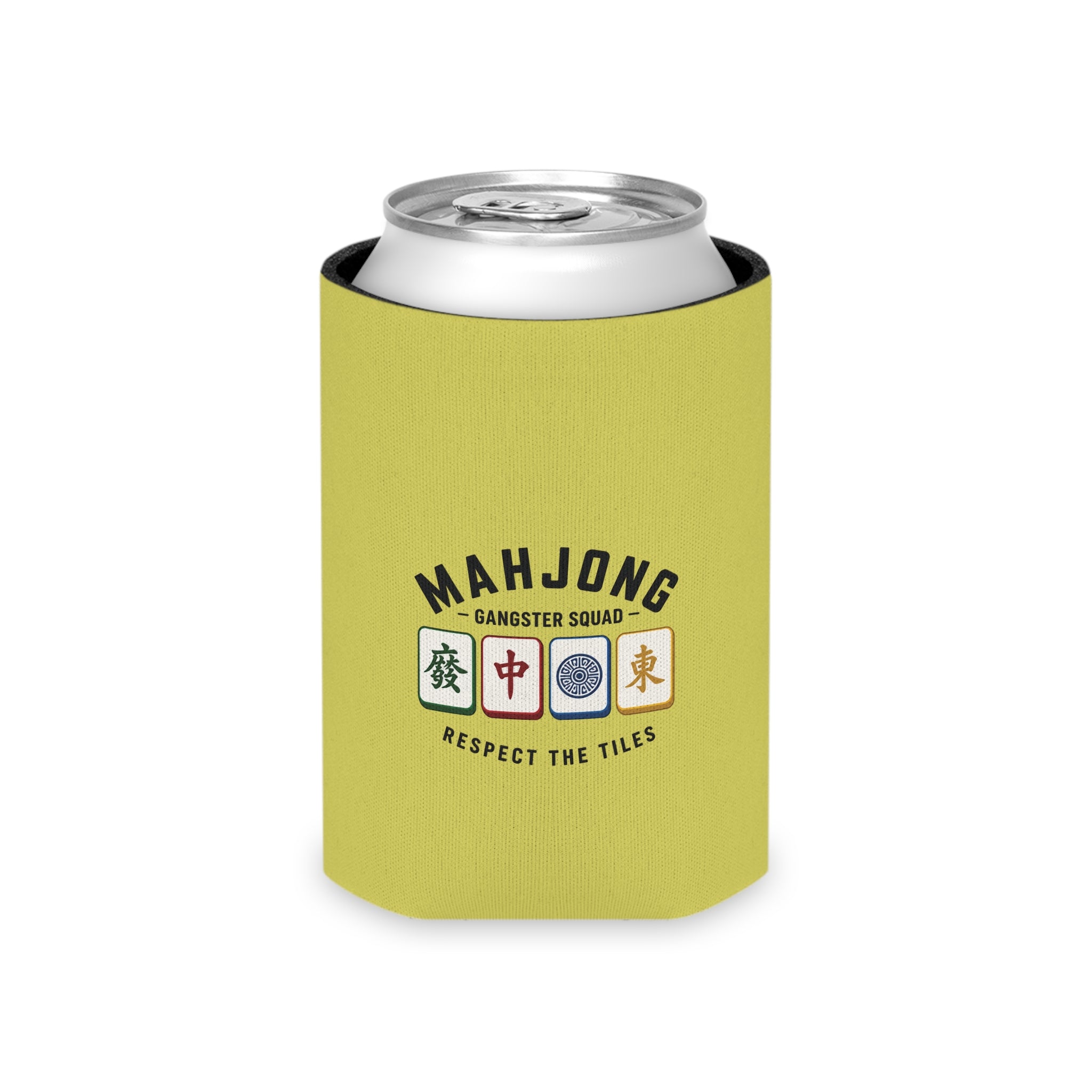 Mahjong Beach Resort Can Cooler — Respect the Tiles Cooler Sleeve