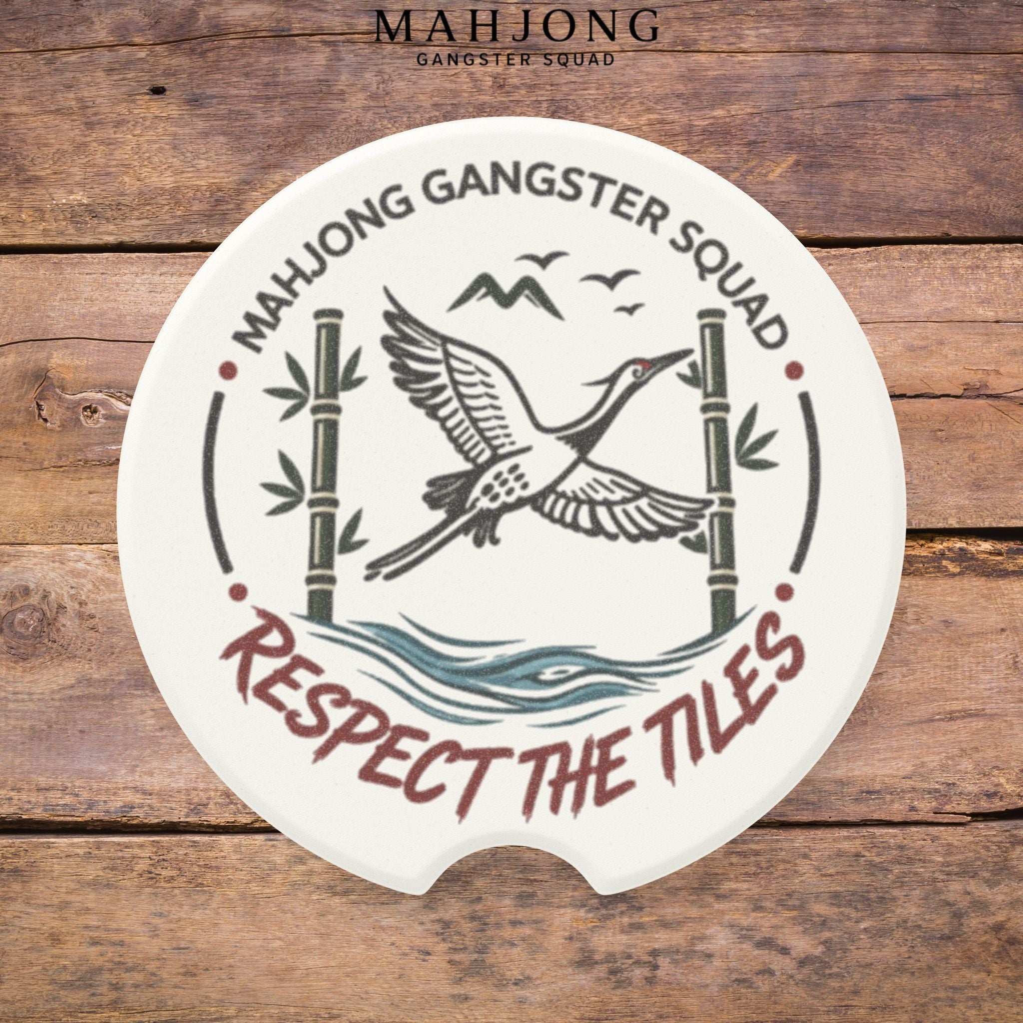 Mahjong Gangster Squad - “Respect the Tiles” Ceramic Drink Coaster