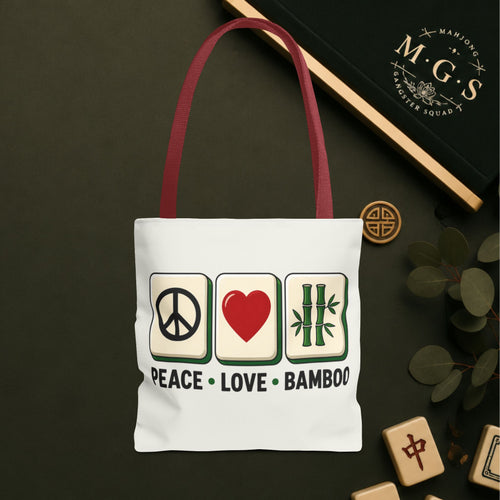 MahJong Gangster Squad - "Peace Love Bamboo" Tote Bag