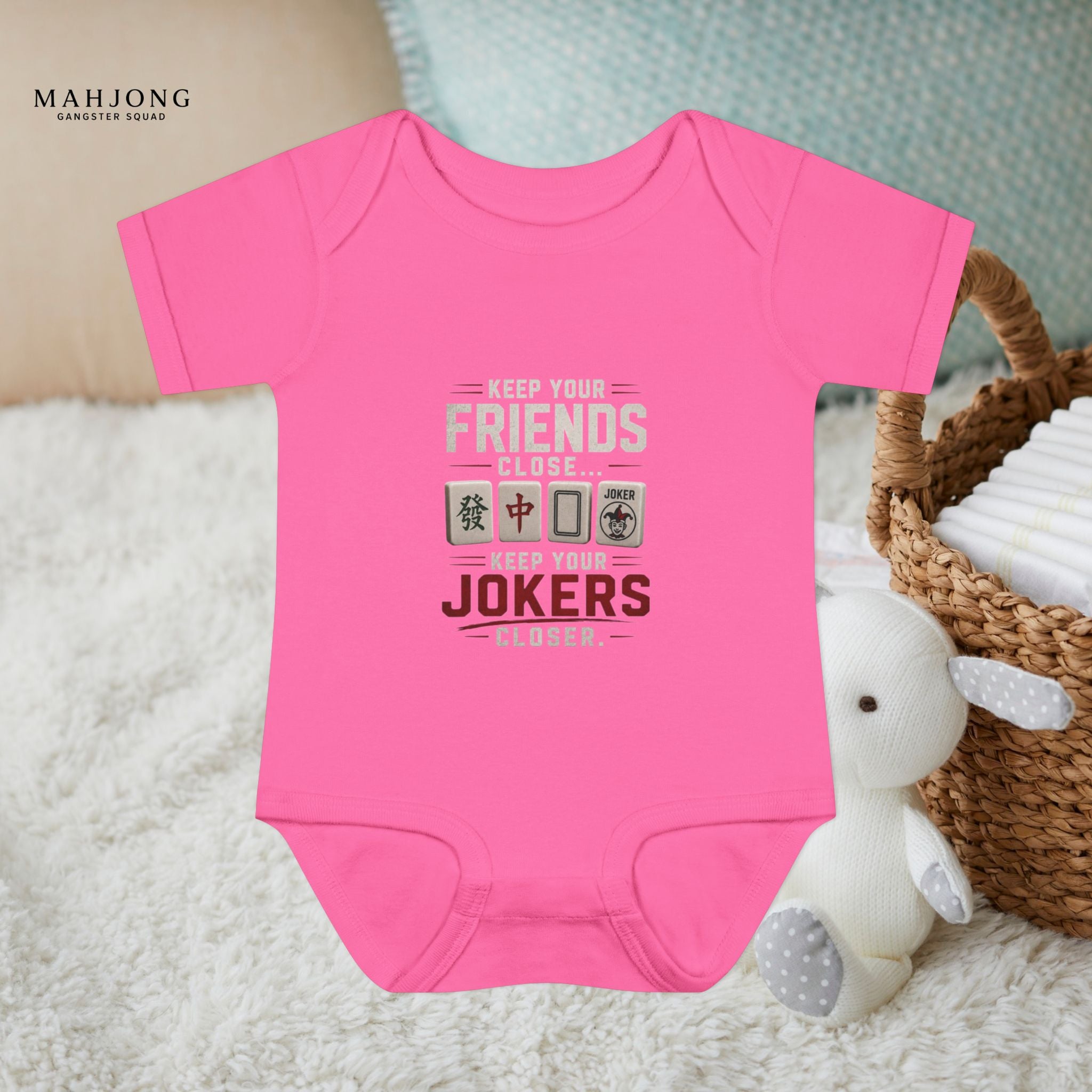 Mahjong Gangster Squad - "Friends/Jokers Closer" Baby Onesie