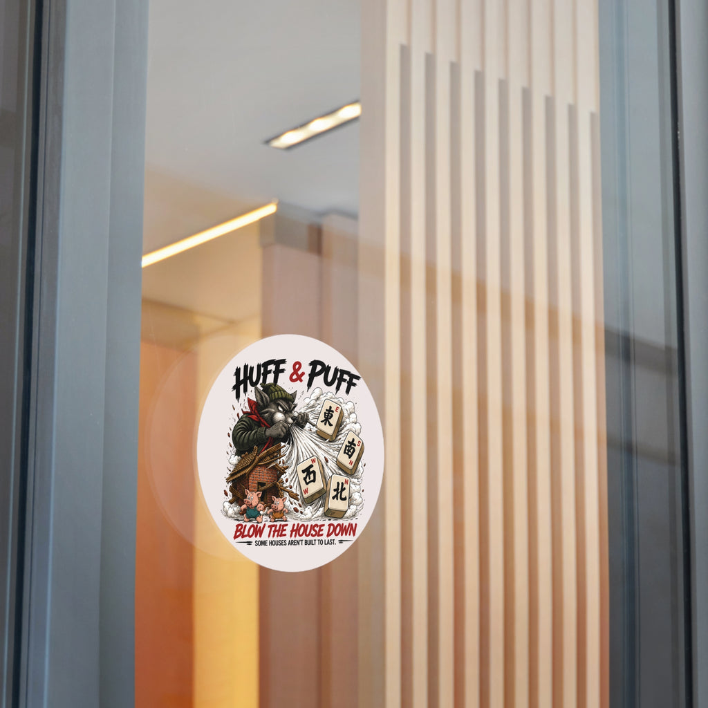 Mahjong Gangster Squad: "Blow the House Down” Round Vinyl Sticker