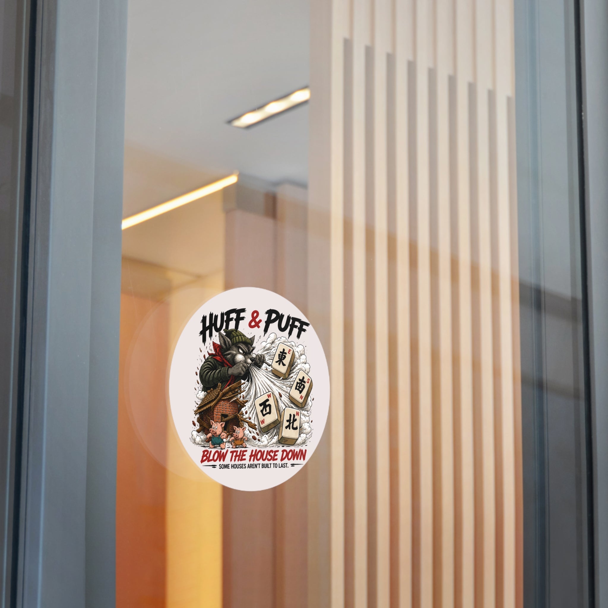 Mahjong Gangster Squad: "Blow the House Down” Round Vinyl Sticker