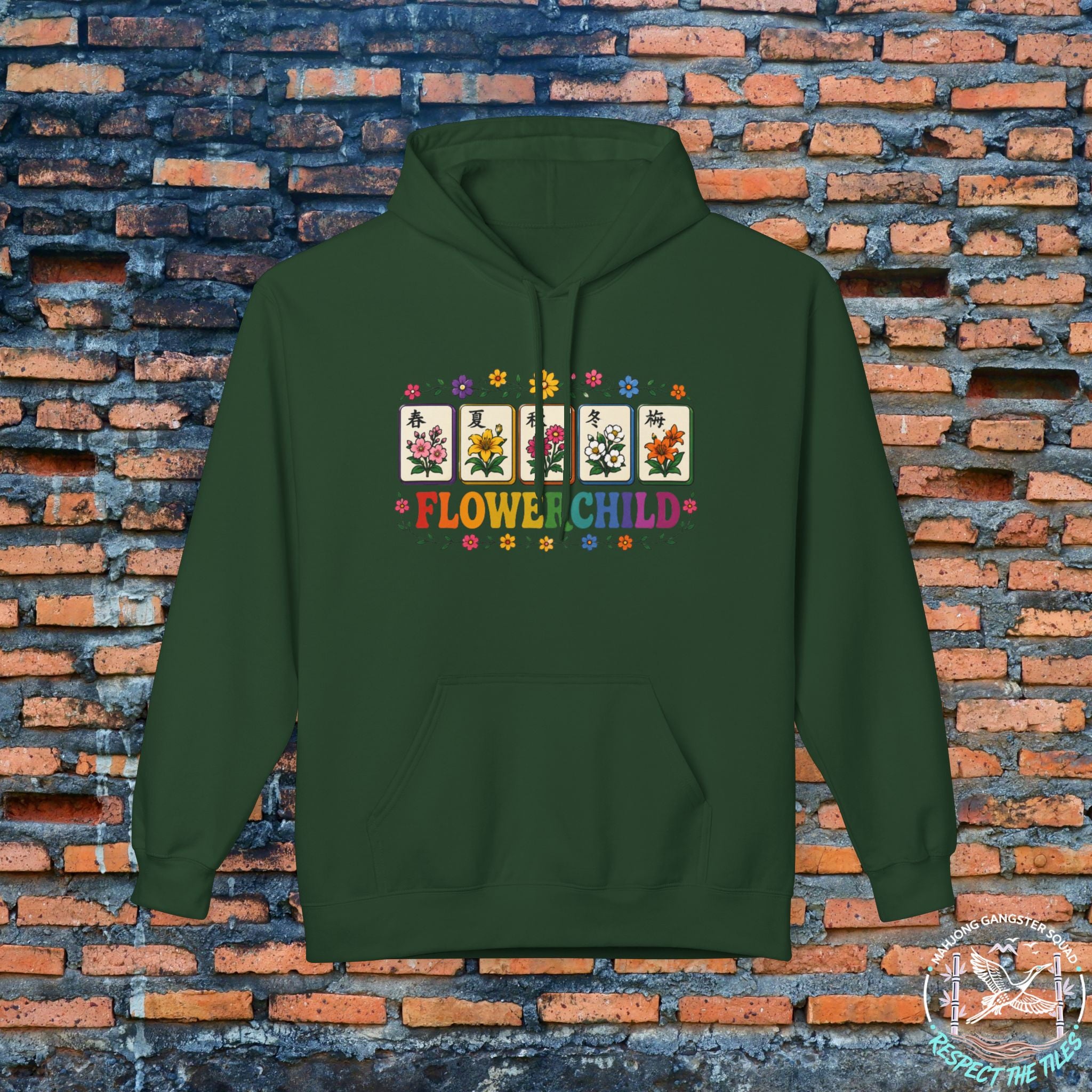 Mahjong Gangster Squad Hoodie — Vintage "Flower Child"