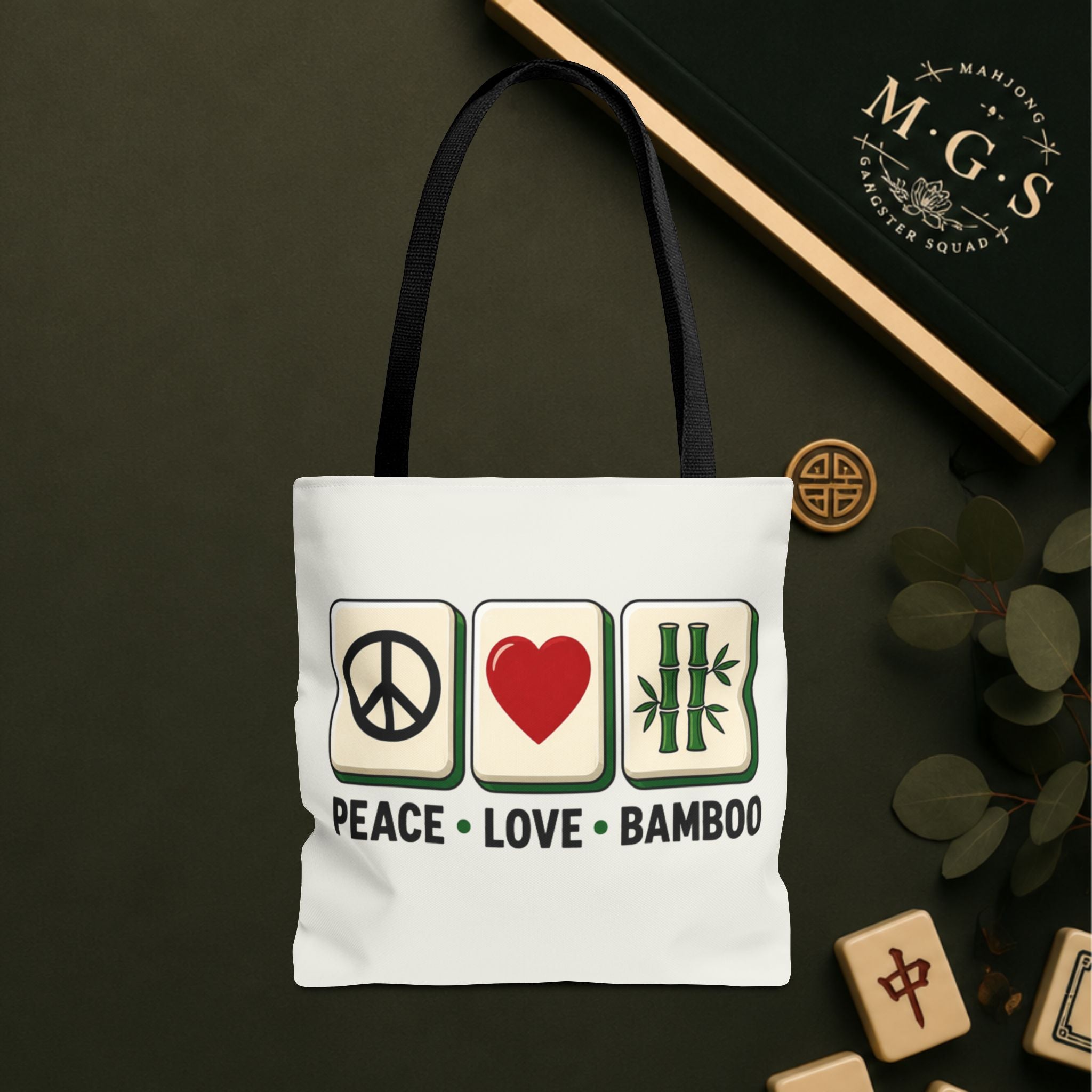 MahJong Gangster Squad - "Peace Love Bamboo" Tote Bag