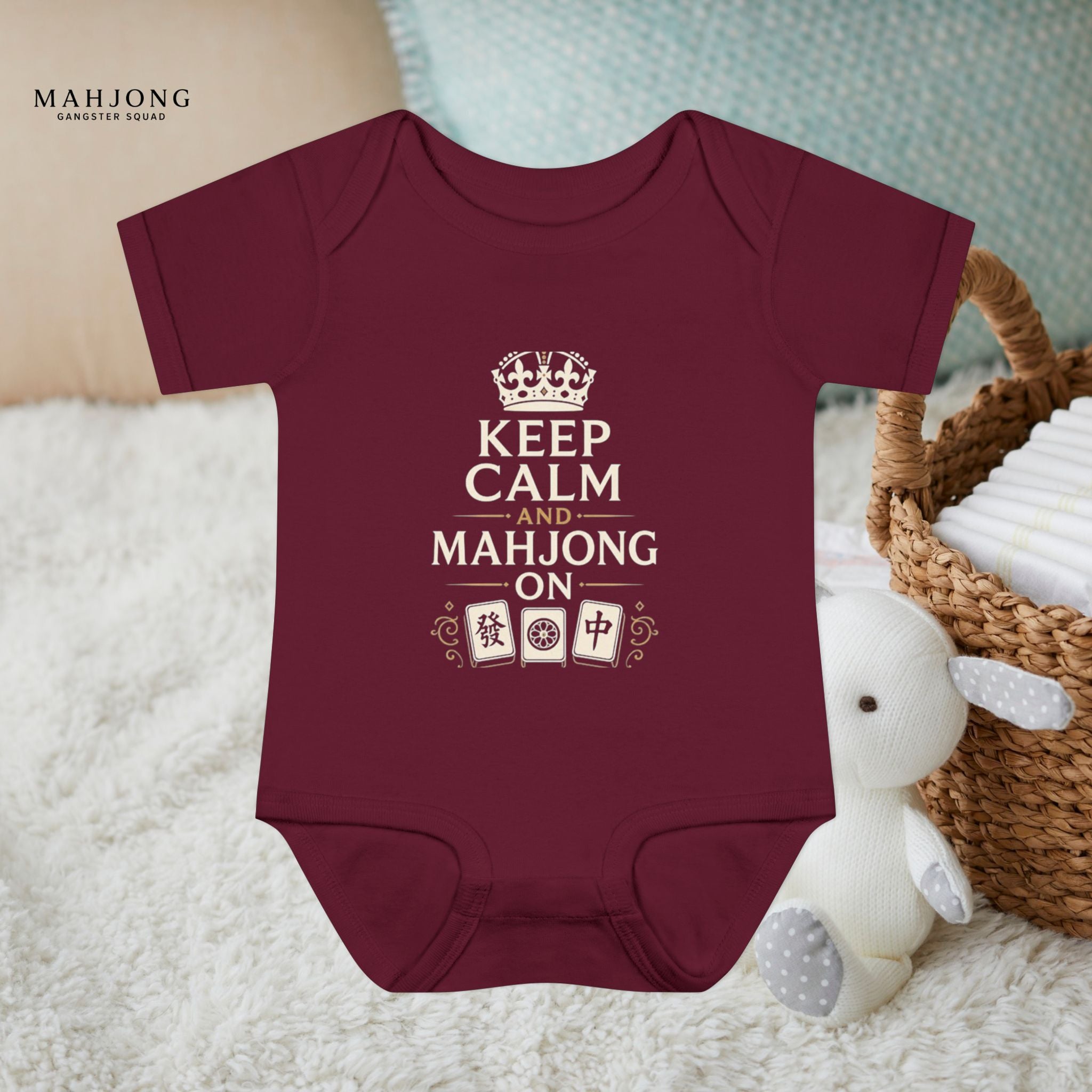 Mahjong Gangster Squad - "Keep Calm" Baby Onesie
