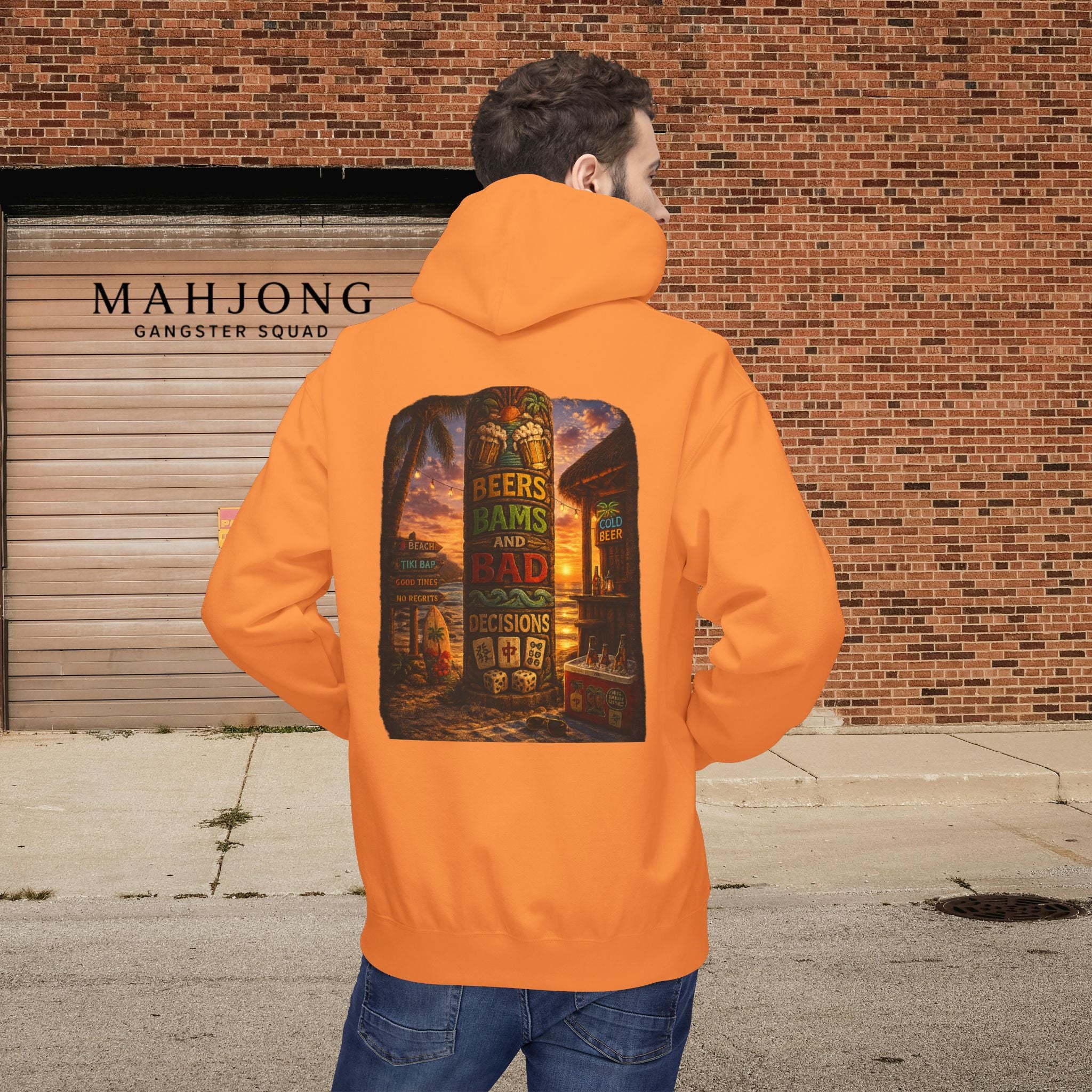 Mahjong Gangster Squad Hoodie — “Bams, Beers & Bad Decisions”