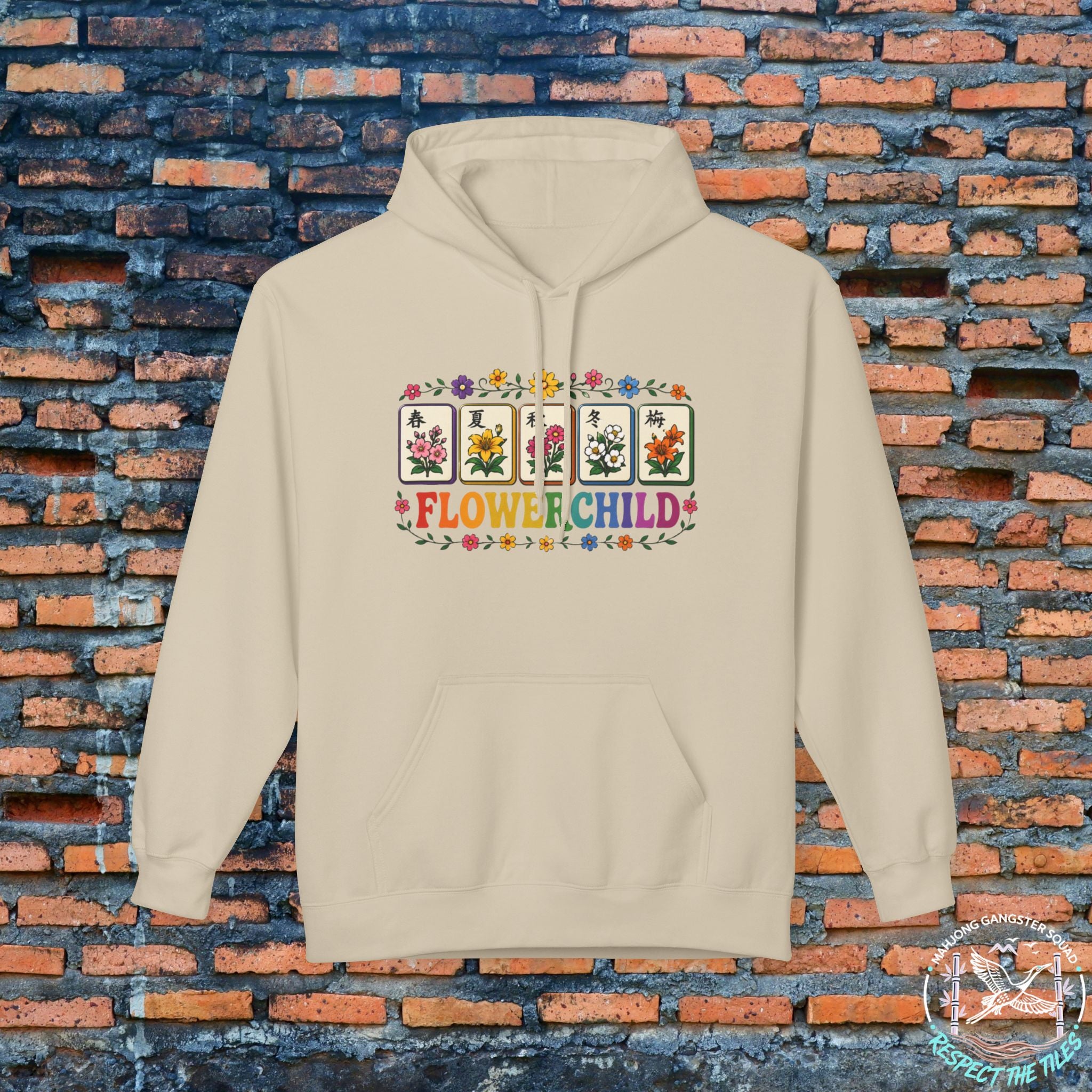 Mahjong Gangster Squad Hoodie — Vintage "Flower Child"