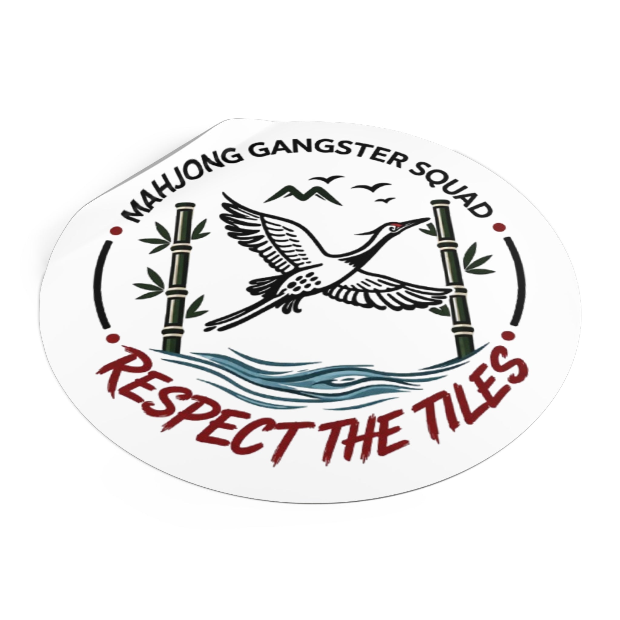 Mahjong Gangster Squad "Respect the Tiles” Round Vinyl Sticker