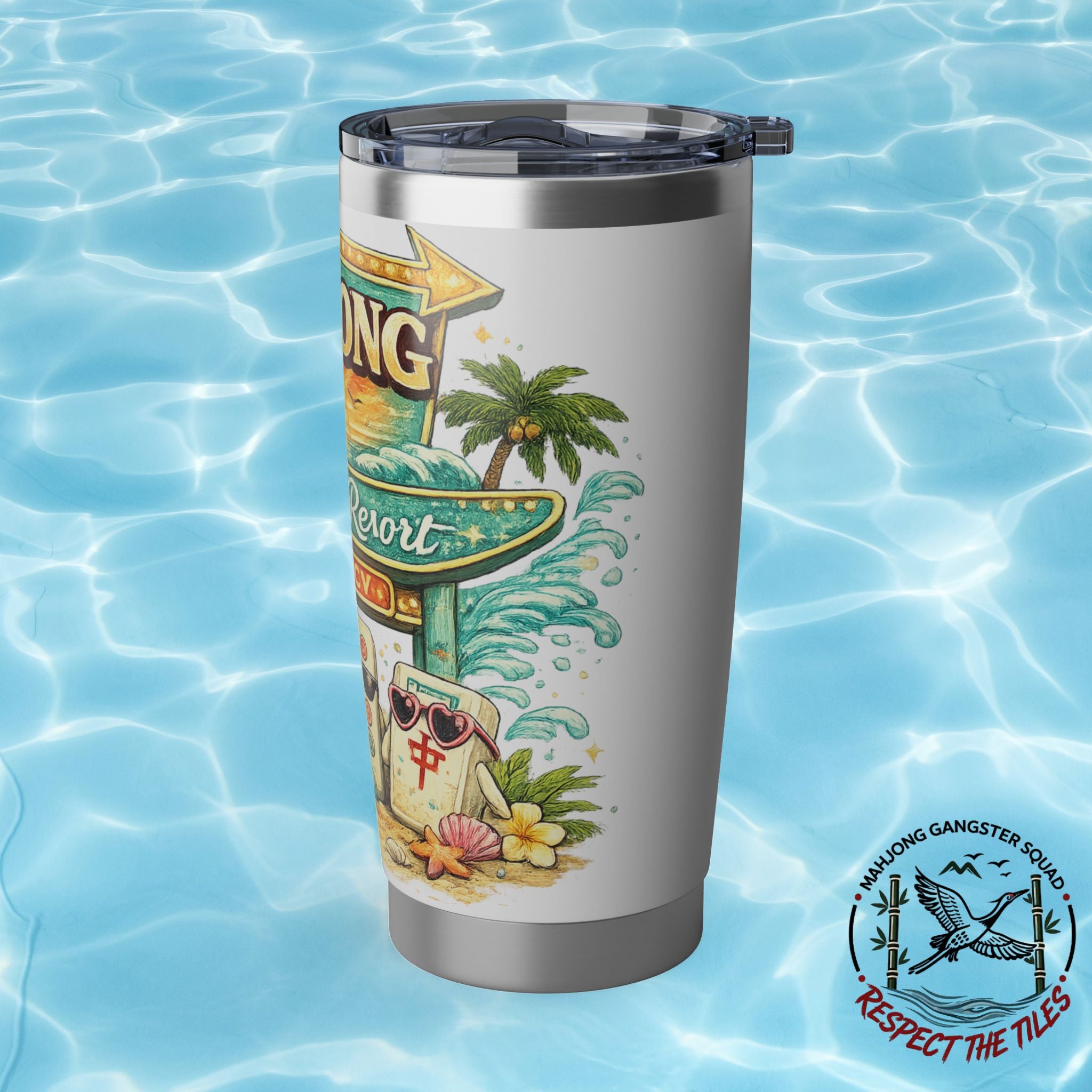 Mahjong Gangster Club — "Beach Resort Vibes" 20oz Tumbler