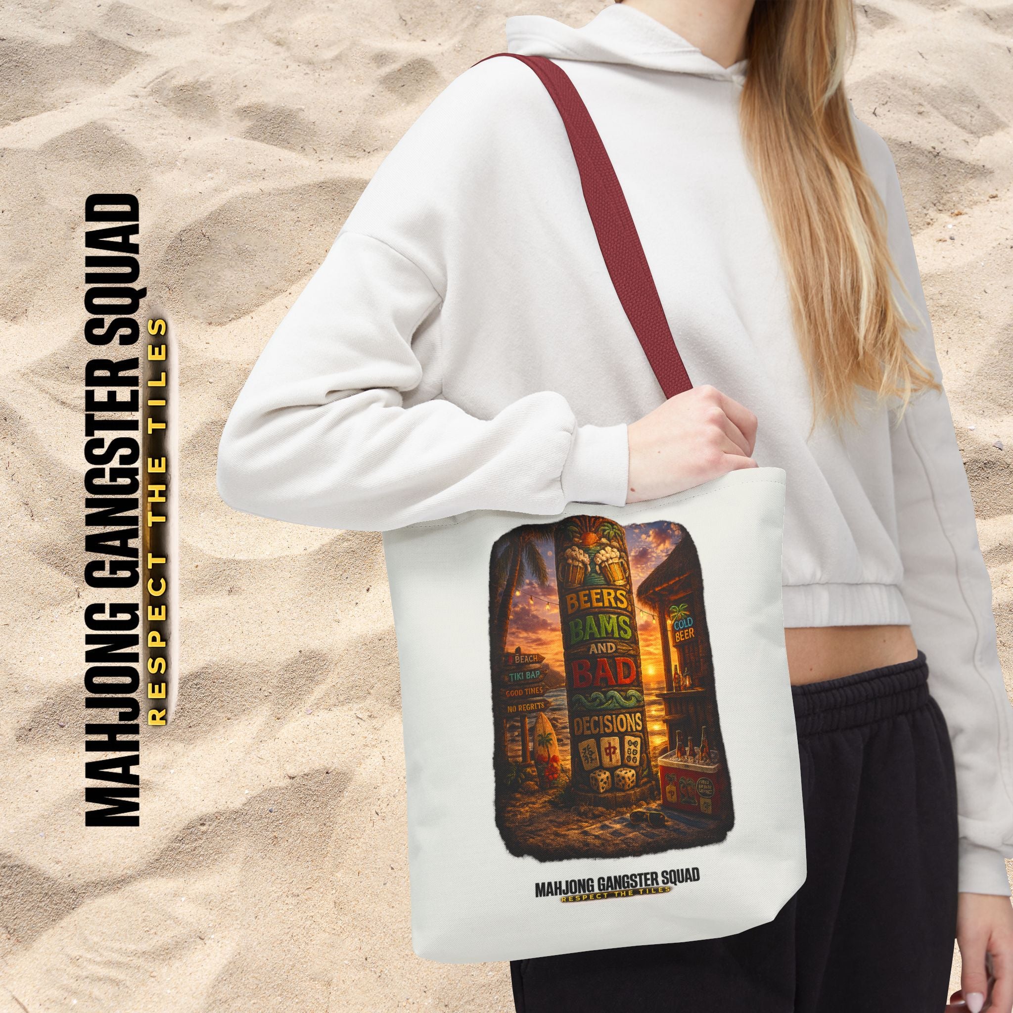MahJong Gangster Squad - "Beer, Bams and Bad Decisions" Tote Bag