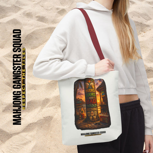 MahJong Gangster Squad - "Beer, Bams and Bad Decisions" Tote Bag