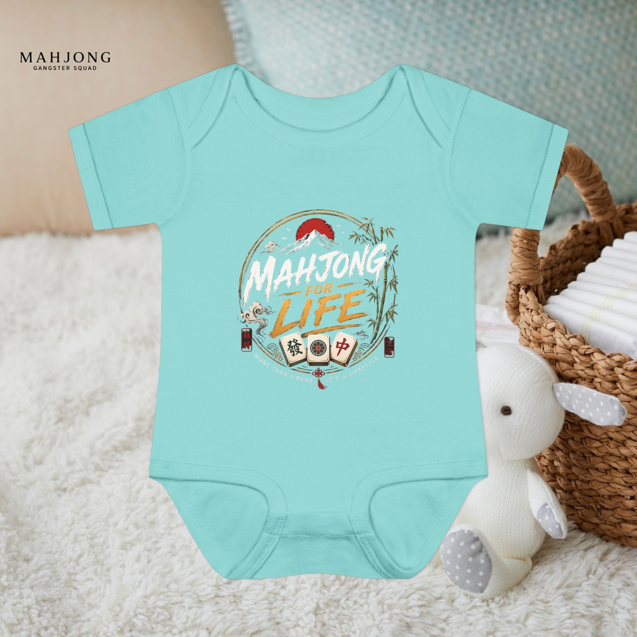 Mahjong Gangster Squad - "Mahjong for Life" Baby Onesie
